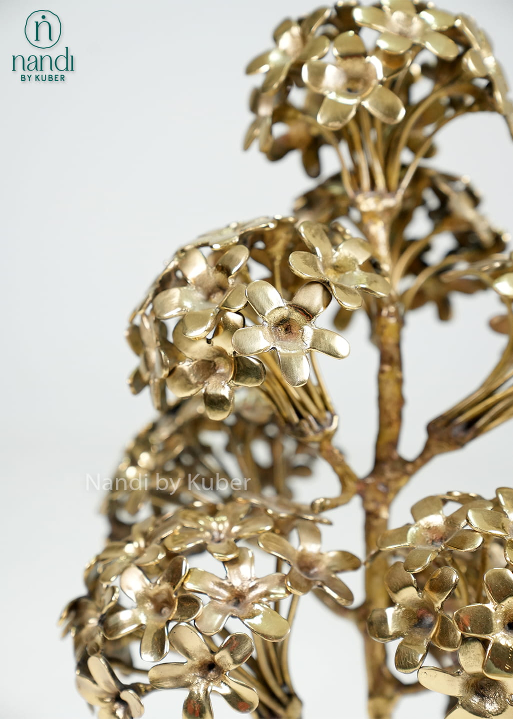 Brass flower tree sculpture
