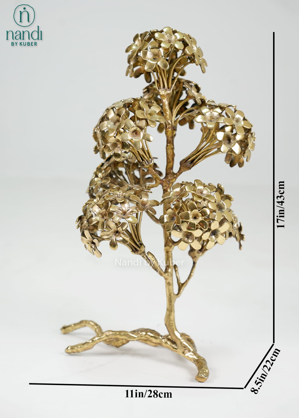 Brass flower tree sculpture