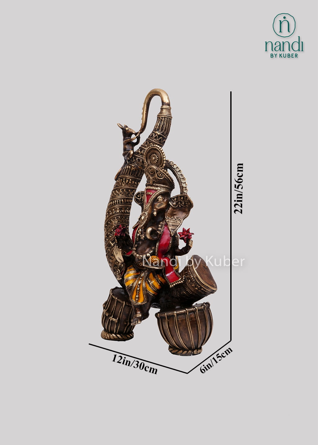 Brass musical Ganesha decorative idol