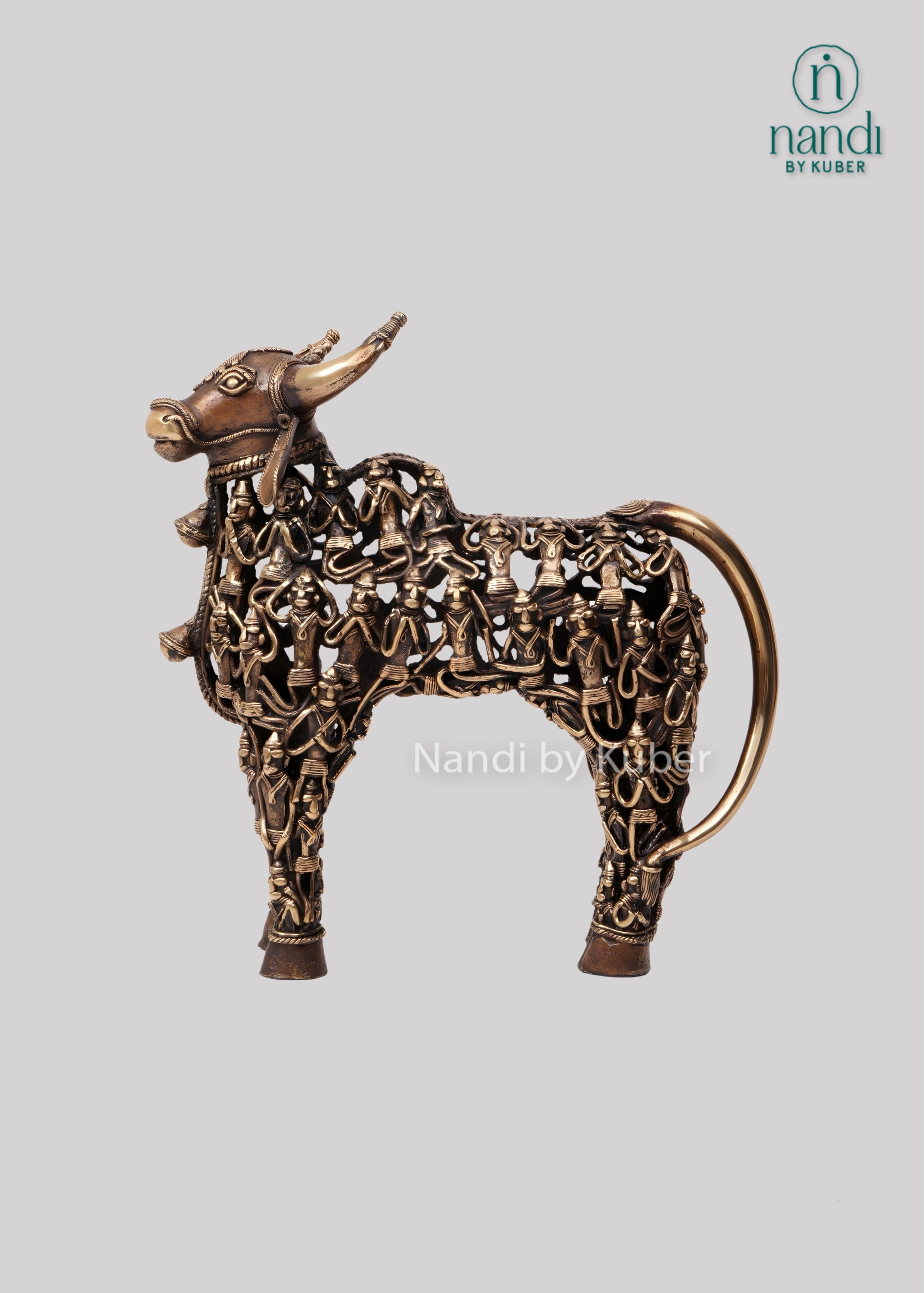 Brass Nandi lattice sculpture