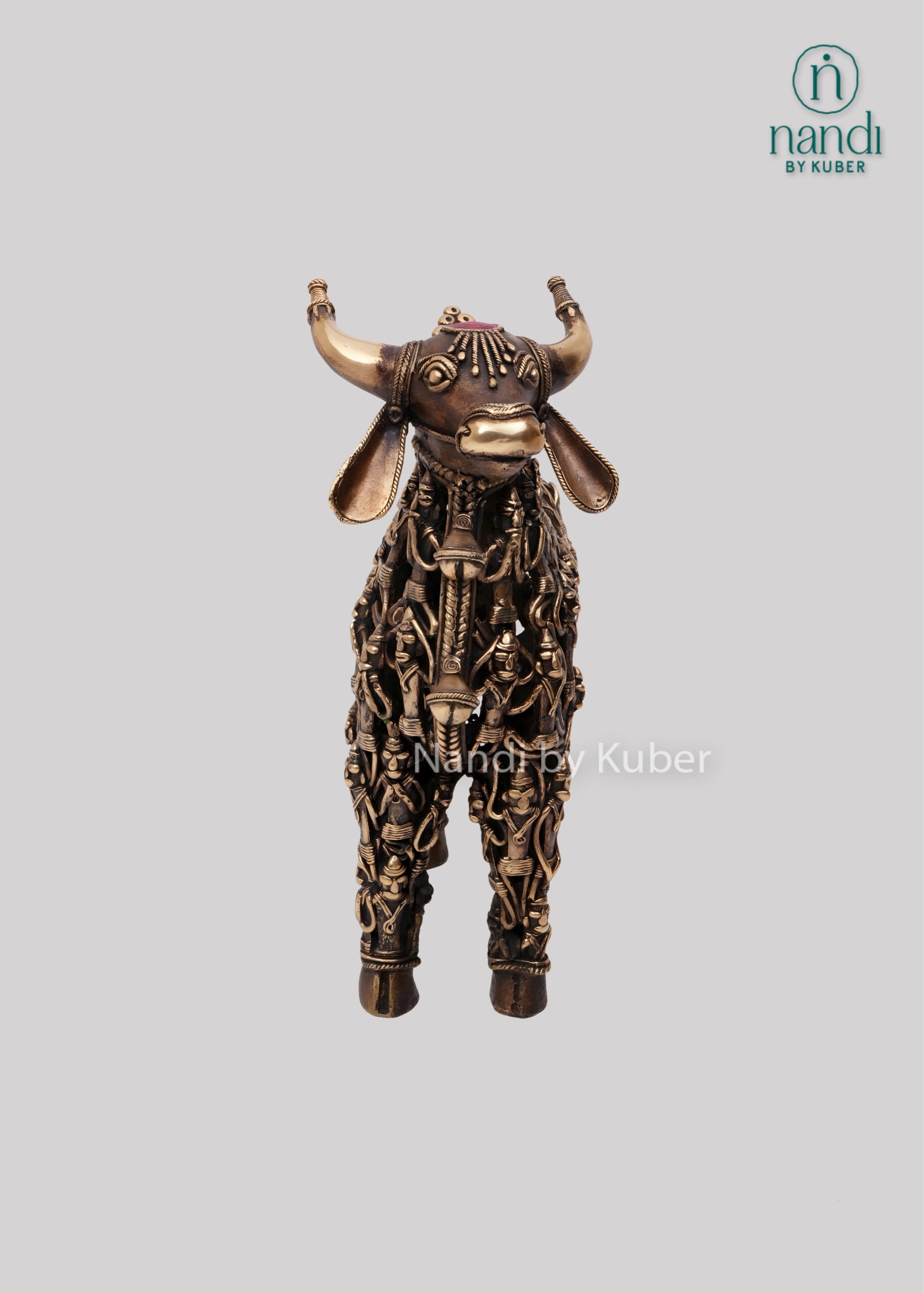 Brass Nandi lattice sculpture