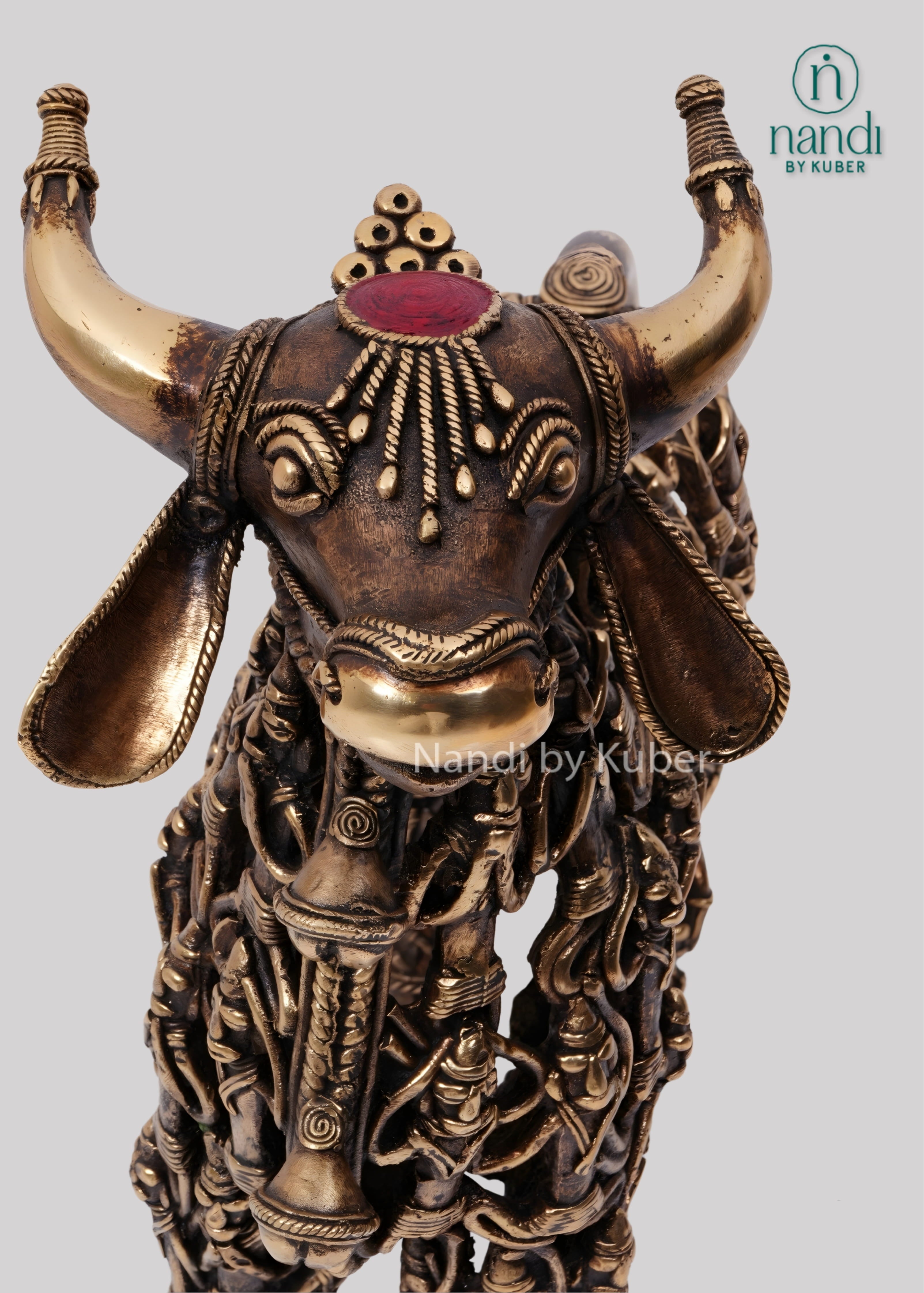 Brass Nandi lattice sculpture