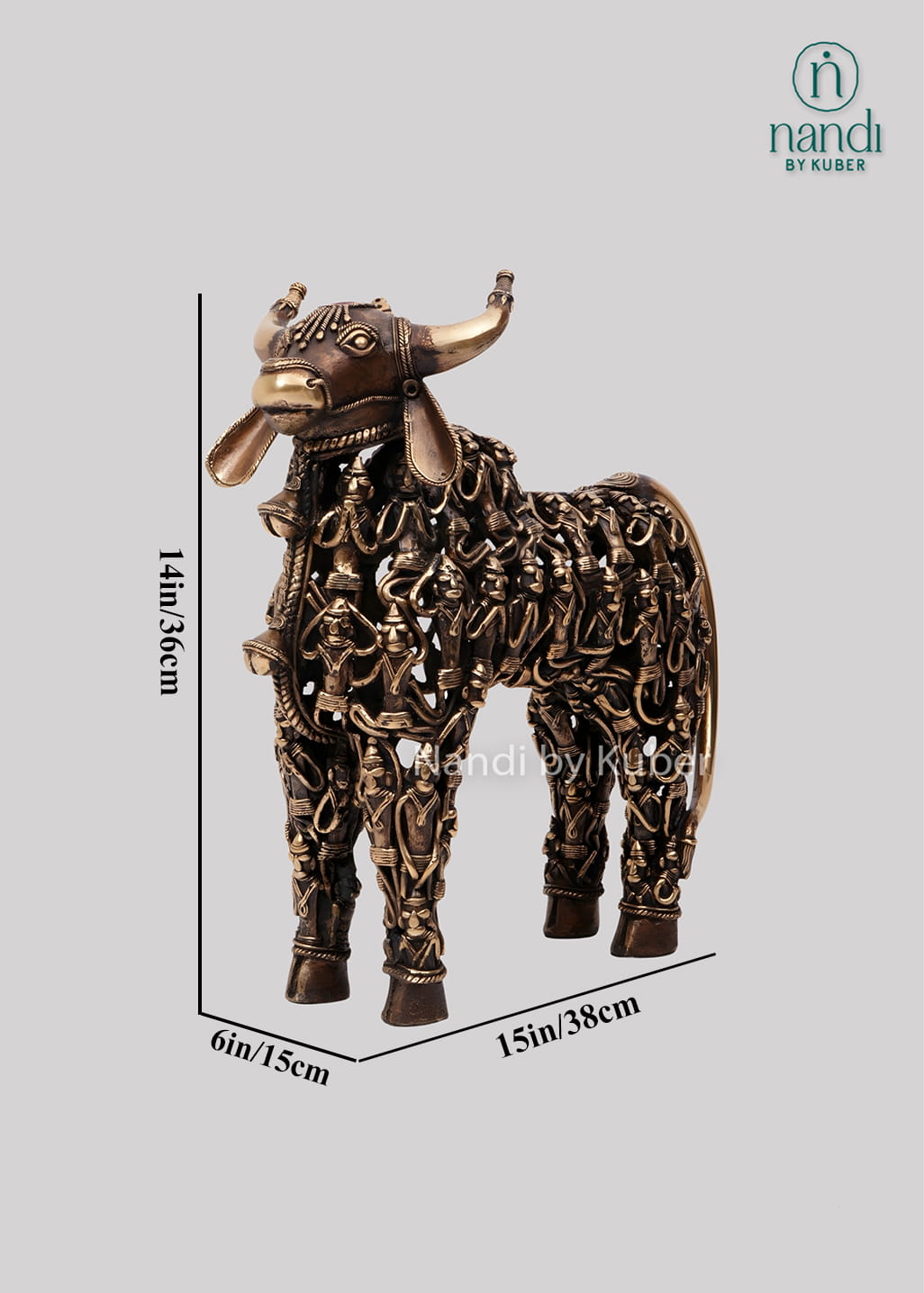 Brass Nandi lattice sculpture