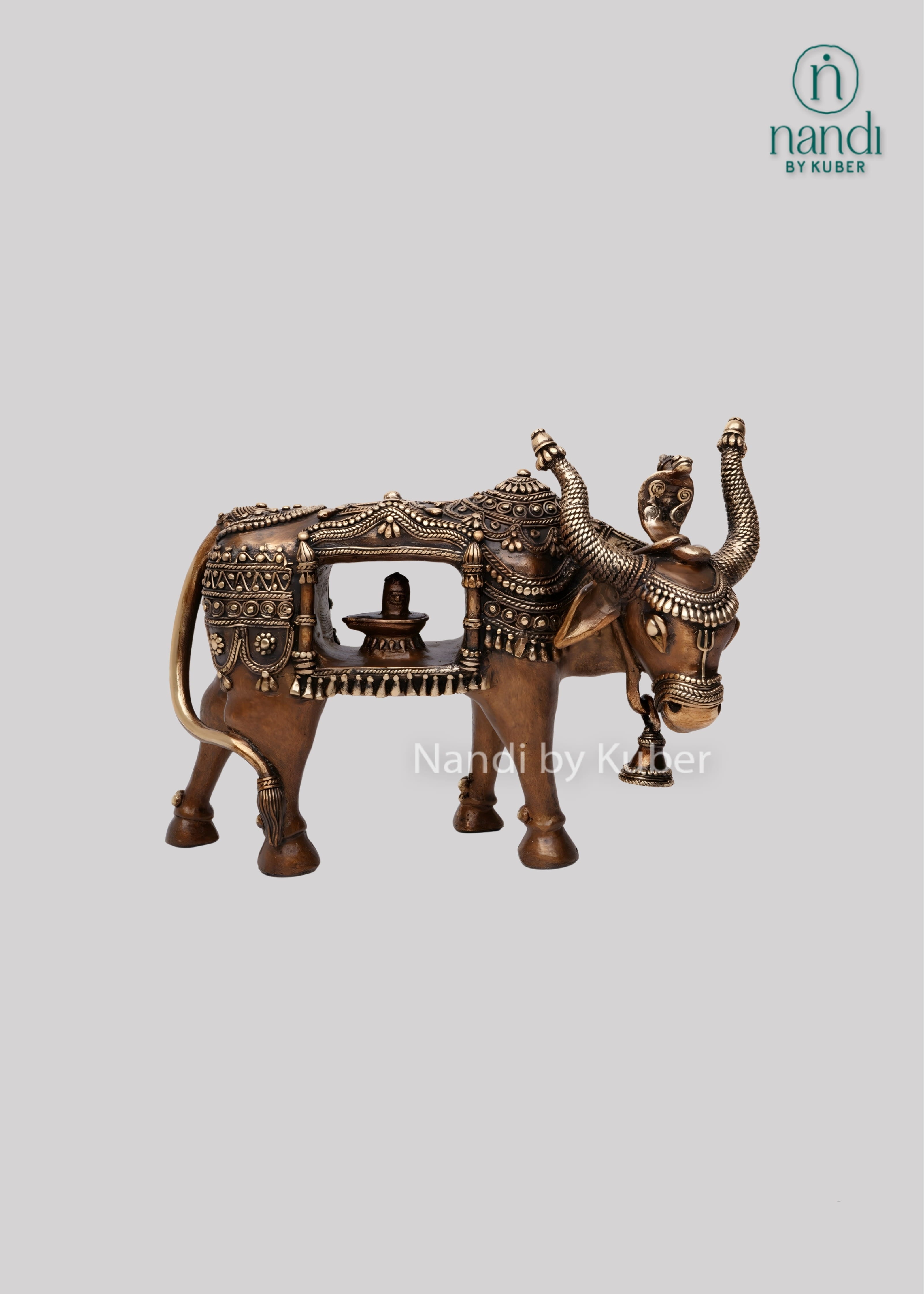 Brass elephant Ram Darbar decor piece