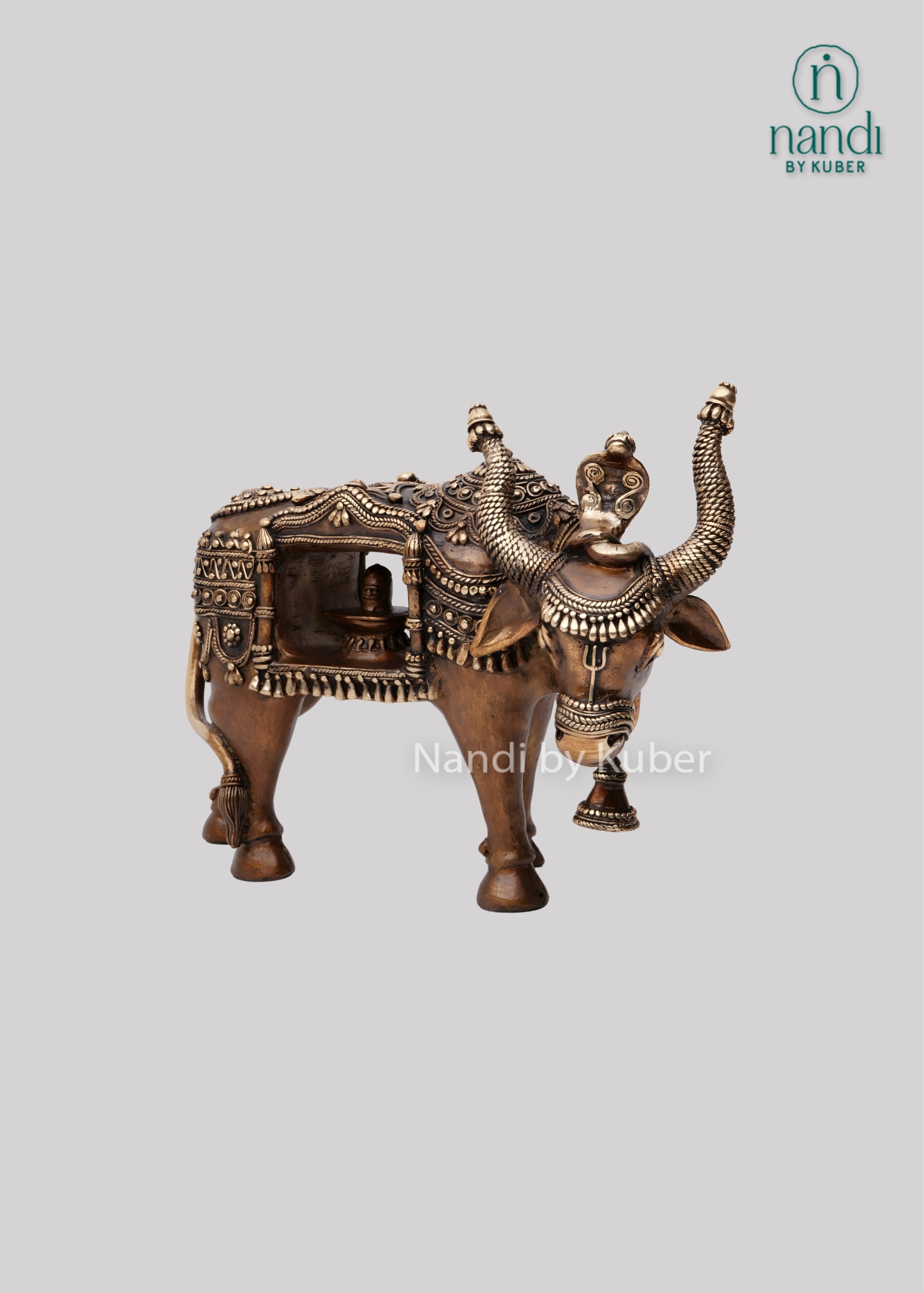 Brass elephant Ram Darbar decor piece