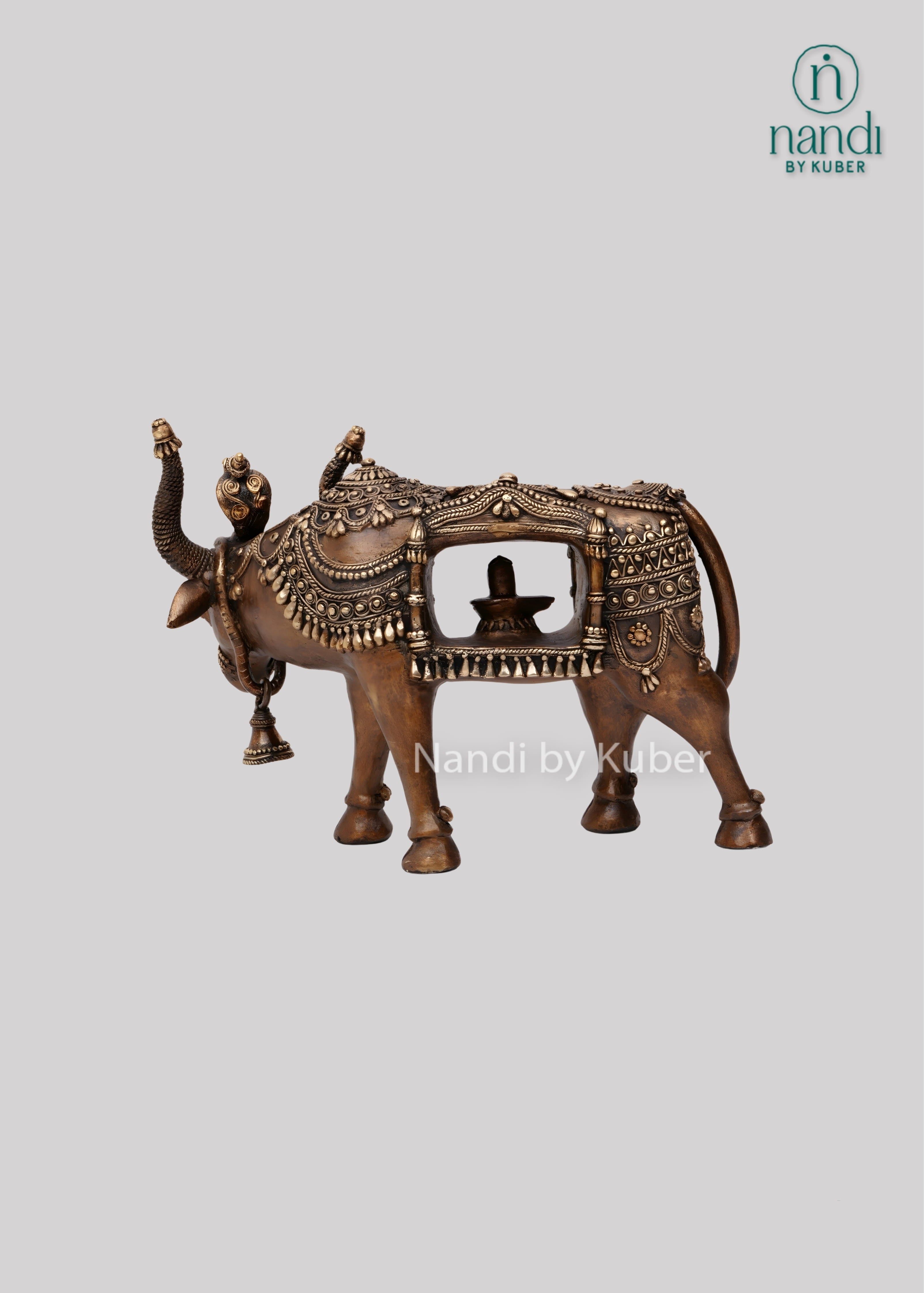 Brass elephant Ram Darbar decor piece