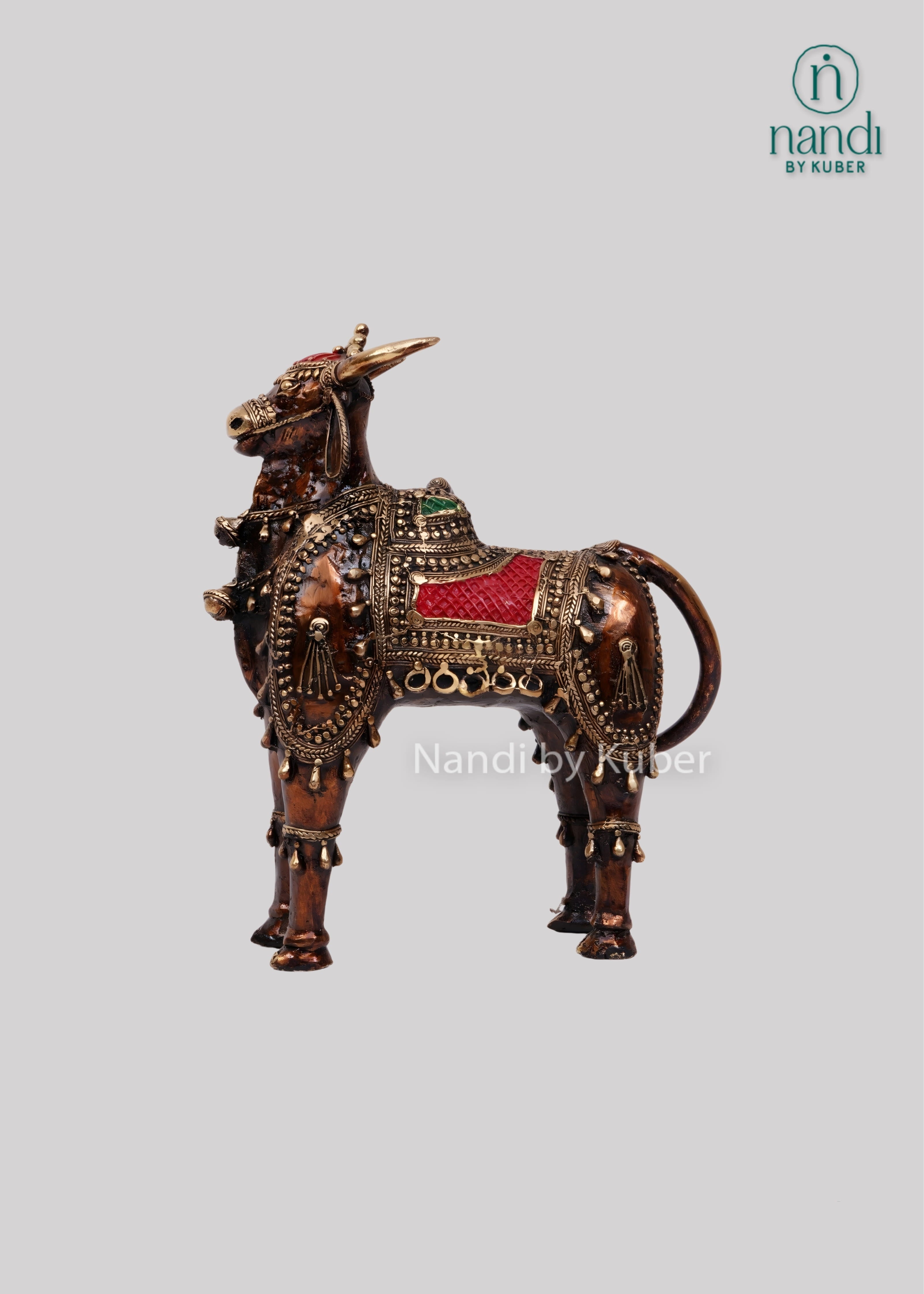 Brass Nandi bull sculpture