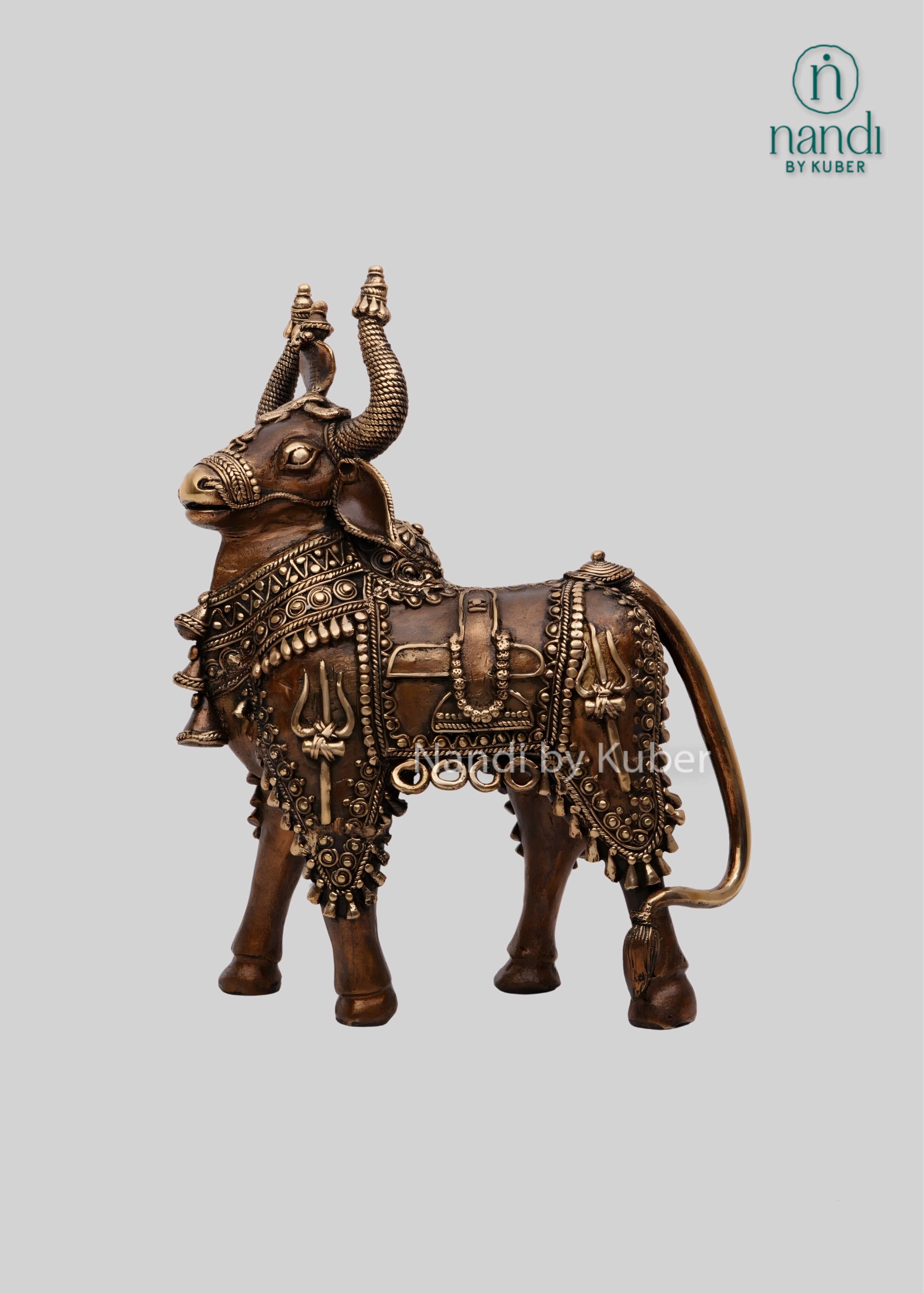 Brass Nandi with Shivling decor
