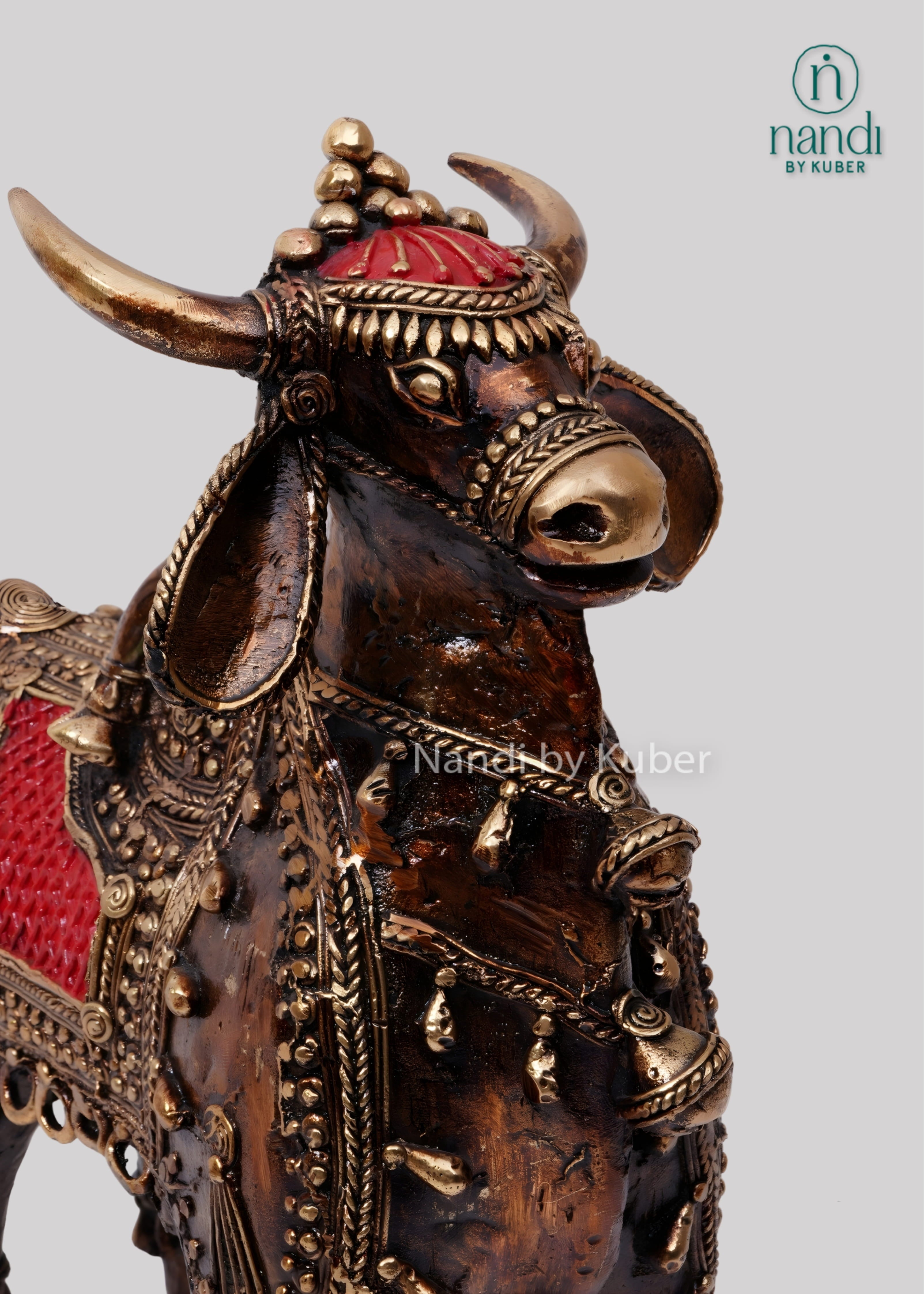 Brass Nandi bull sculpture