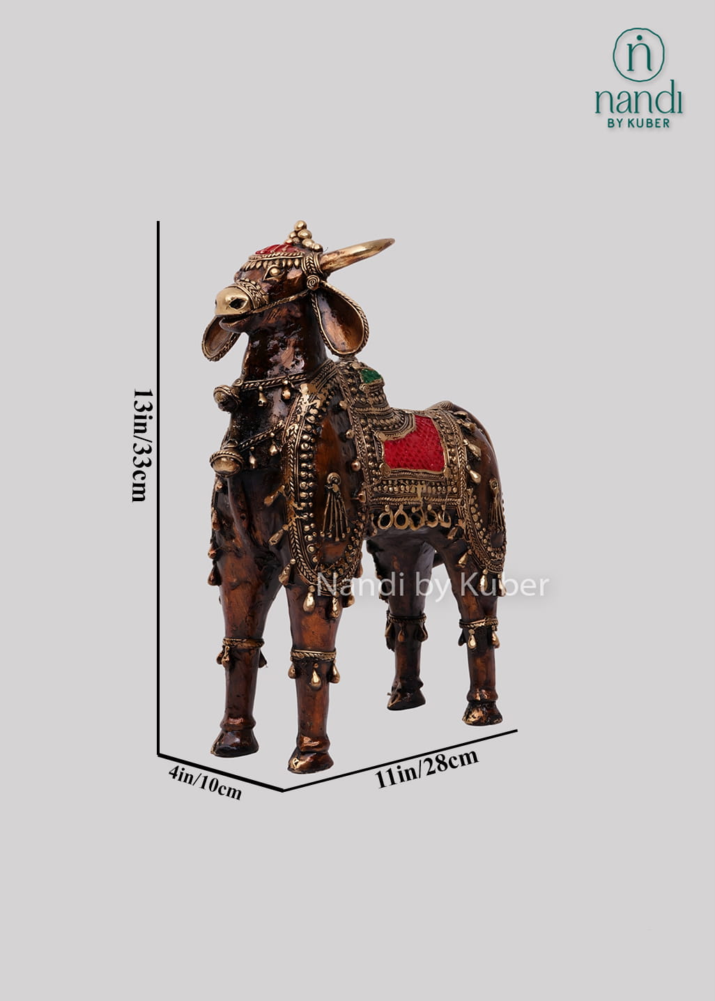 Brass Nandi bull sculpture