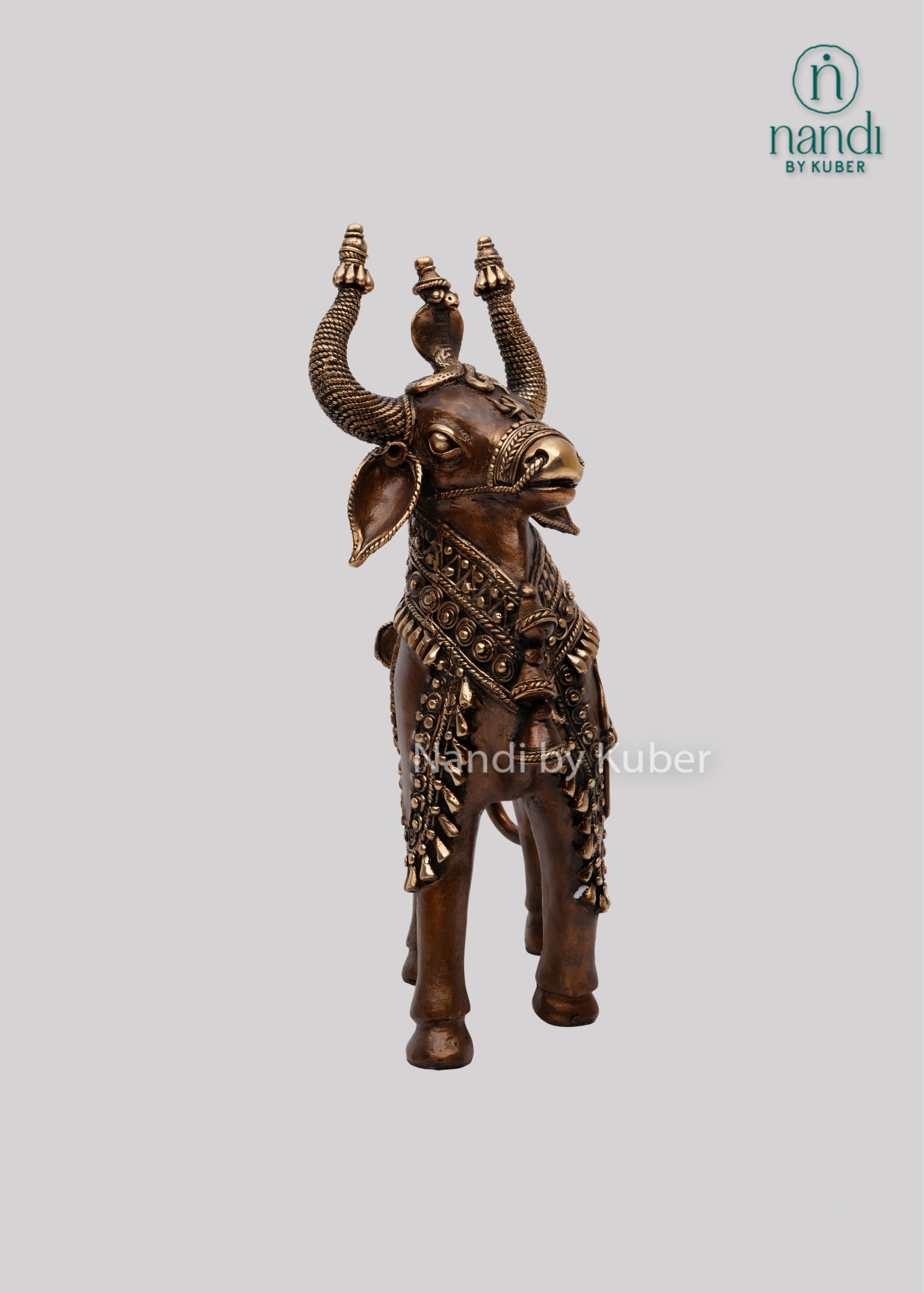 Brass Nandi with Shivling decor