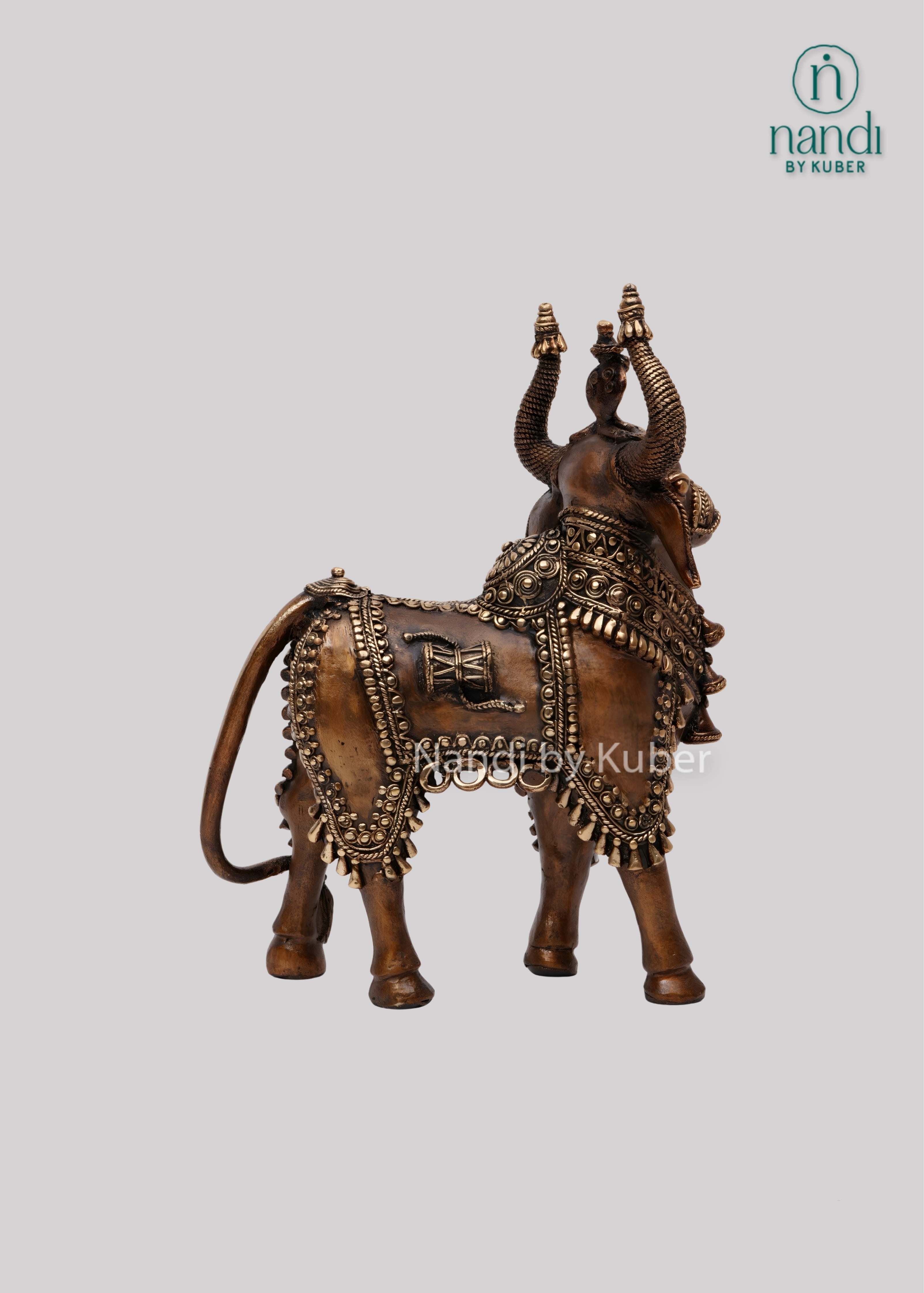 Brass Nandi with Shivling decor