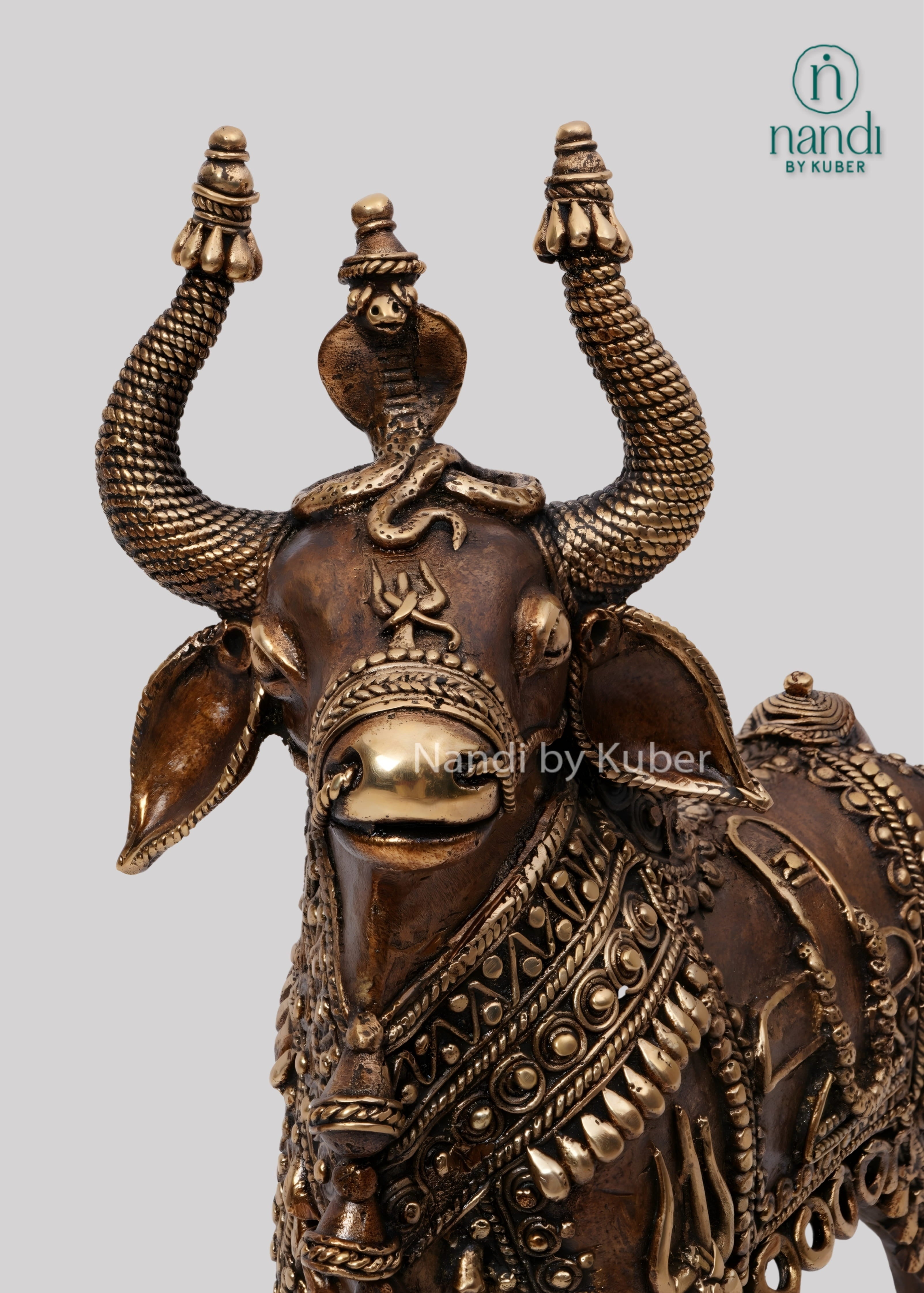 Brass Nandi with Shivling decor