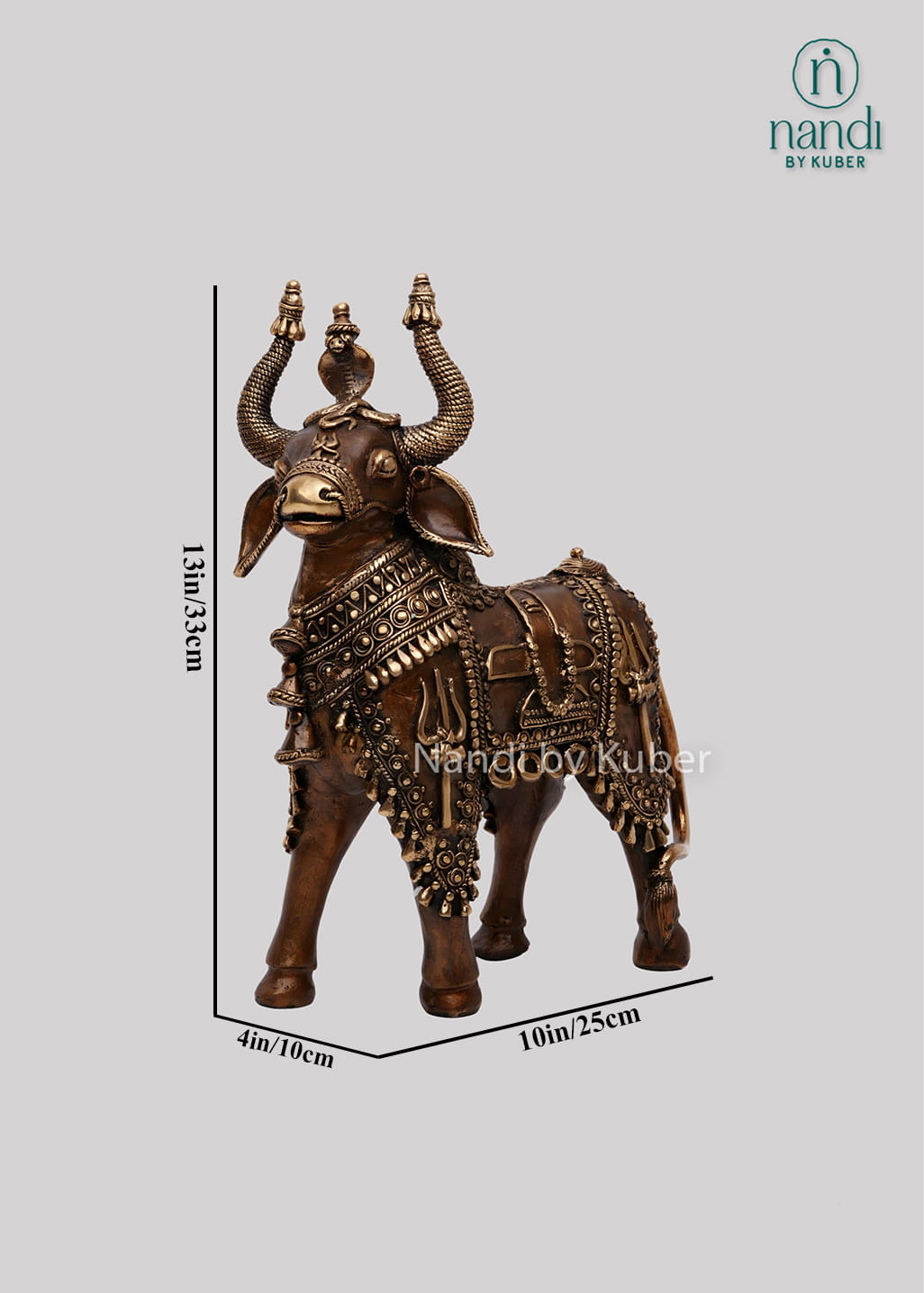 Brass Nandi with Shivling decor
