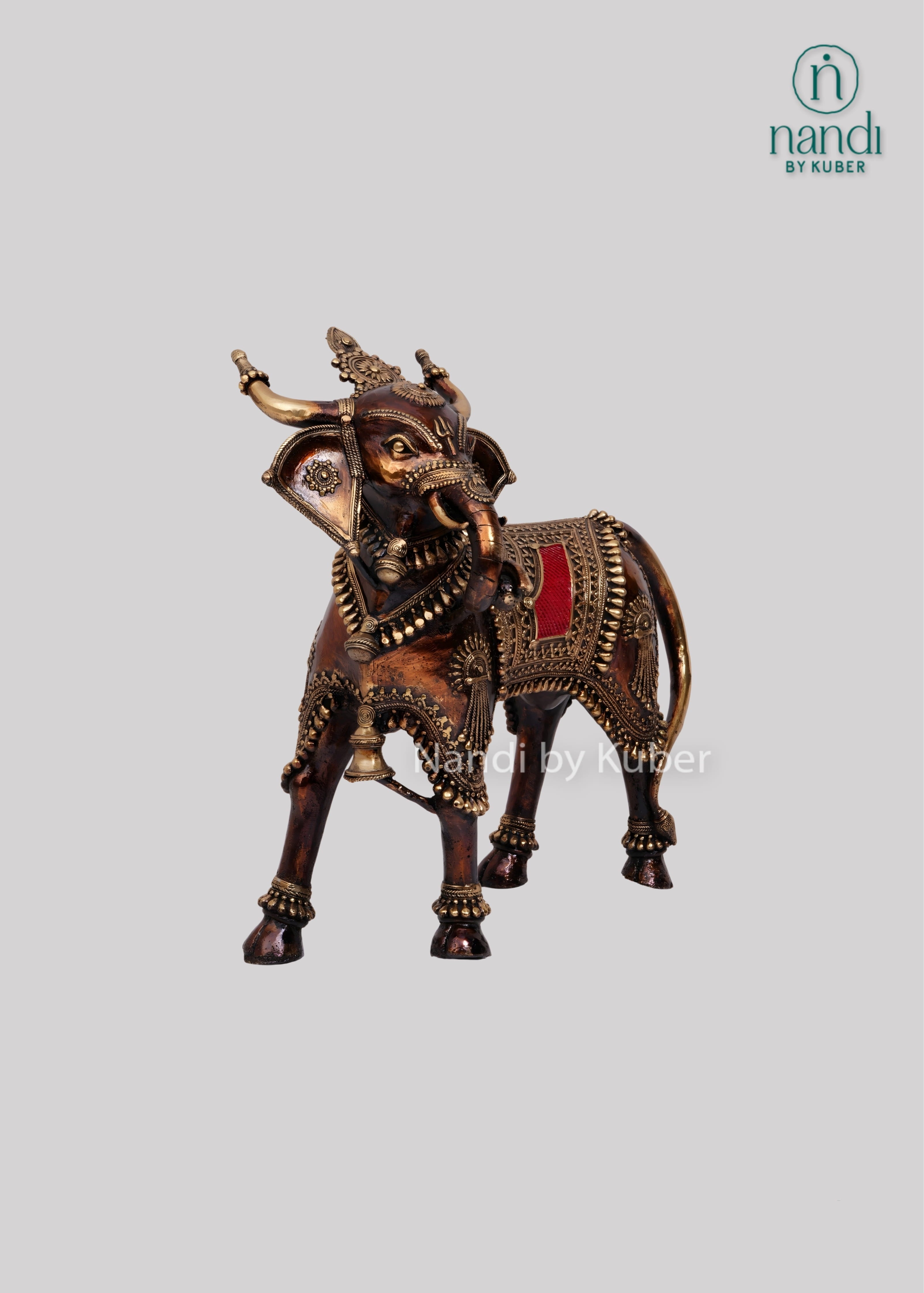 Brass Nandi Vinayak sculpture