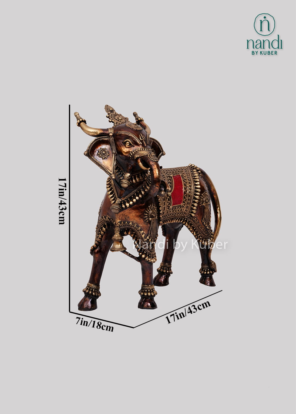 Brass Nandi Vinayak sculpture