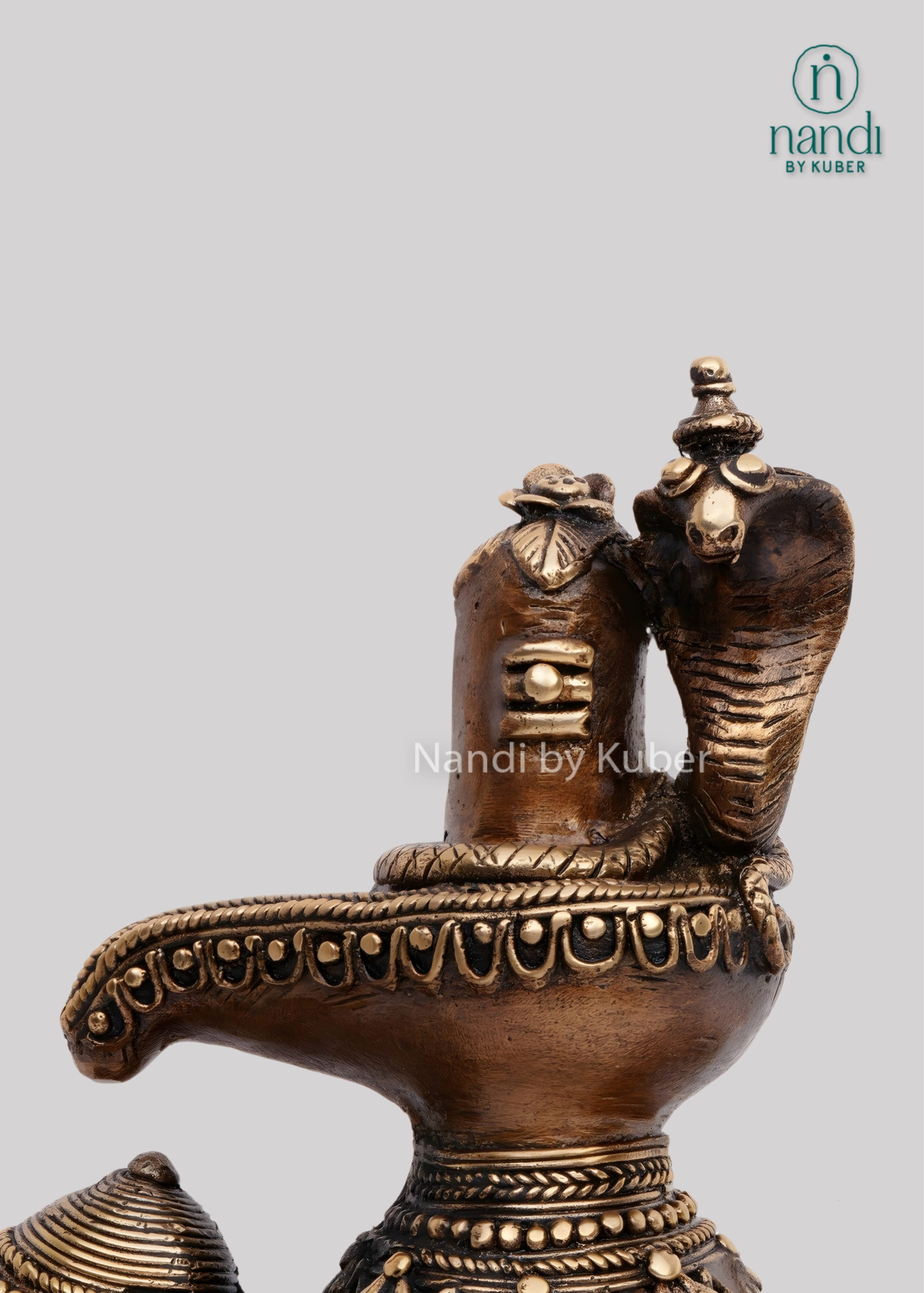 Brass Nandi with Shivling decor