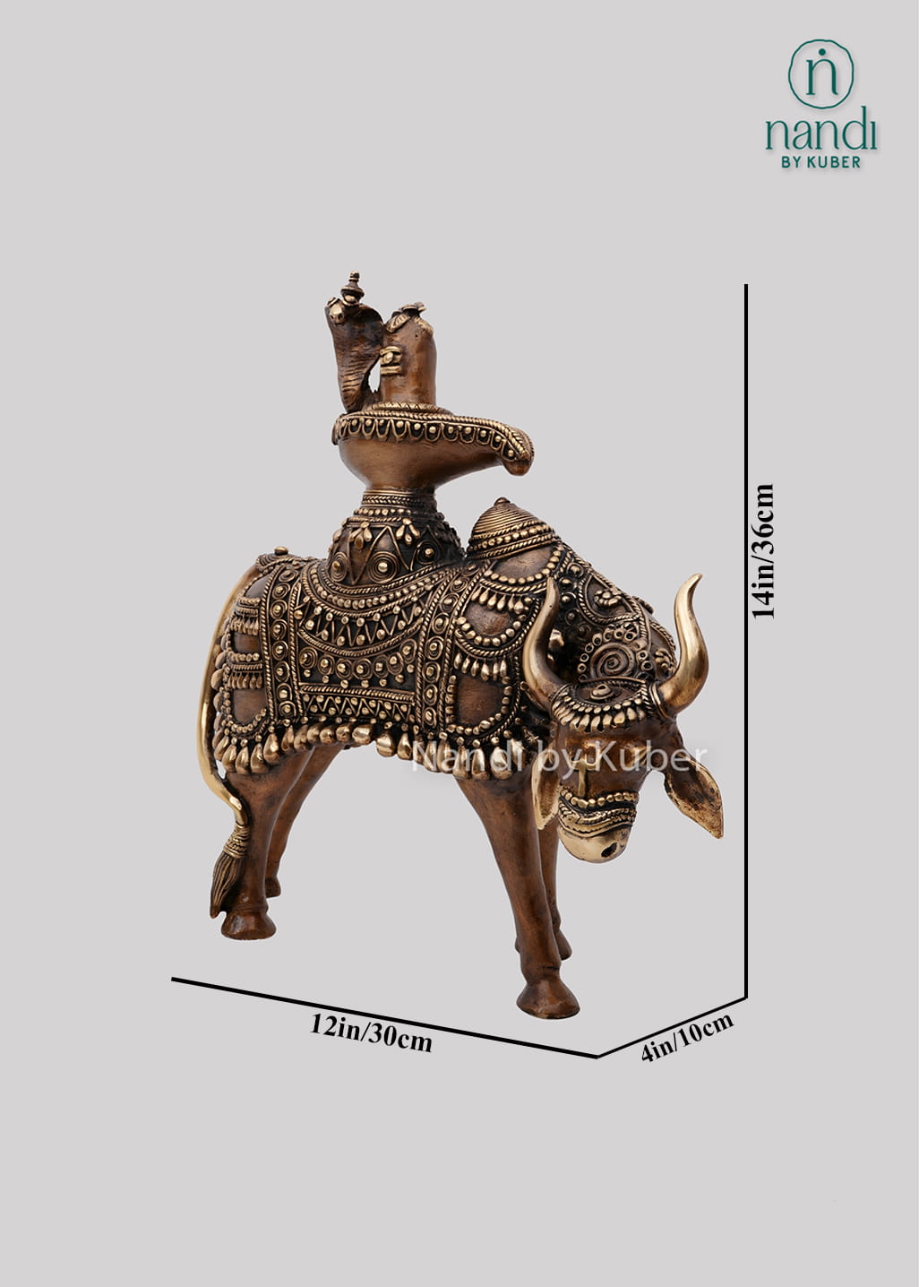 Brass Nandi with Shivling decor
