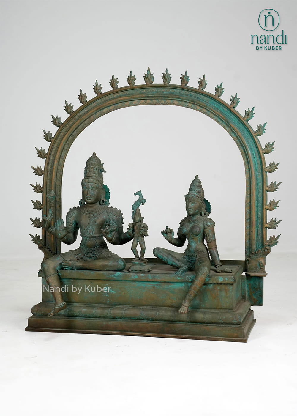 Bronze Shiva and Parvati statue