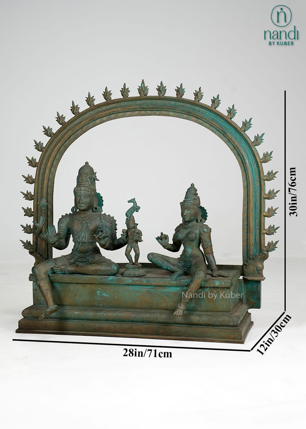 Bronze Shiva and Parvati statue
