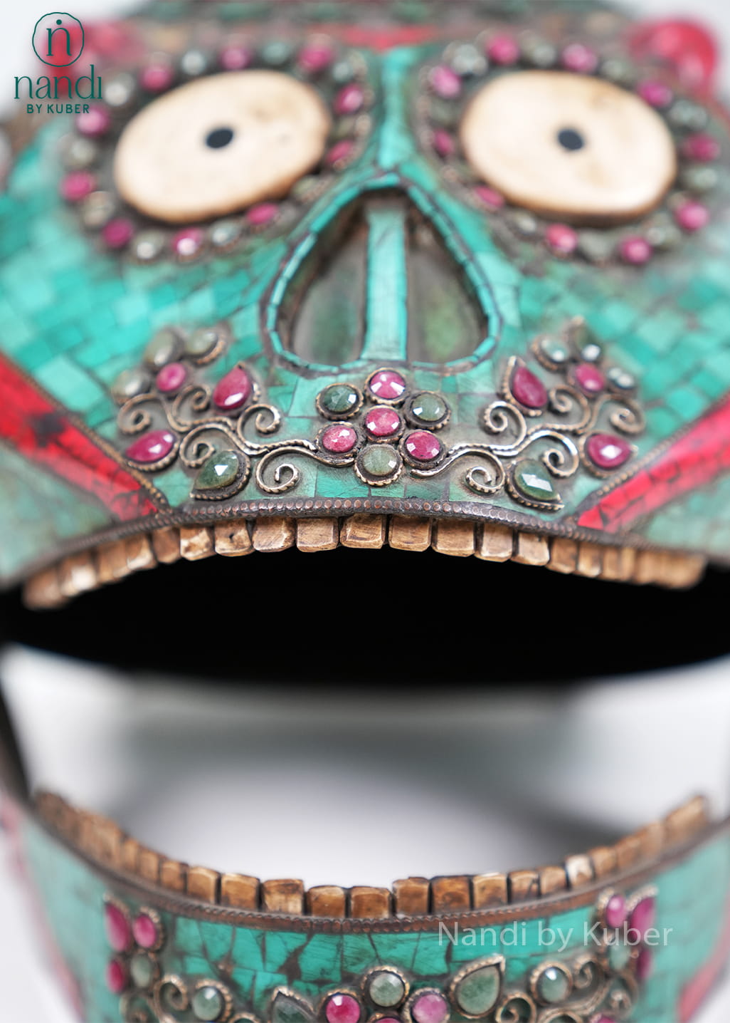  stone and copper skull mask