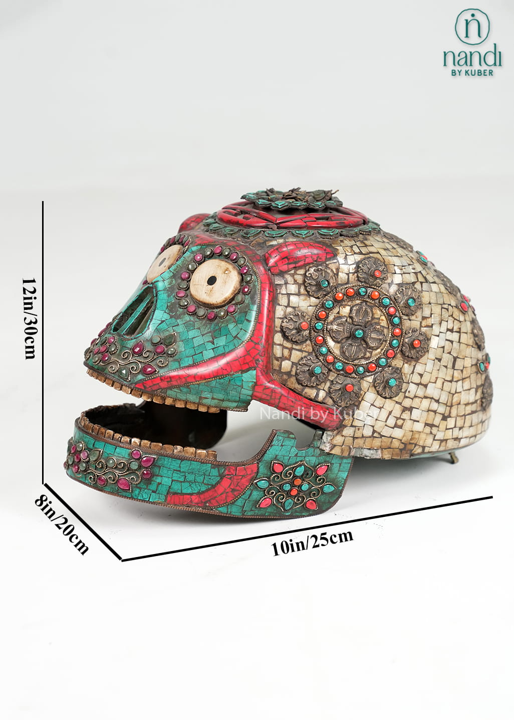 stone and copper skull mask