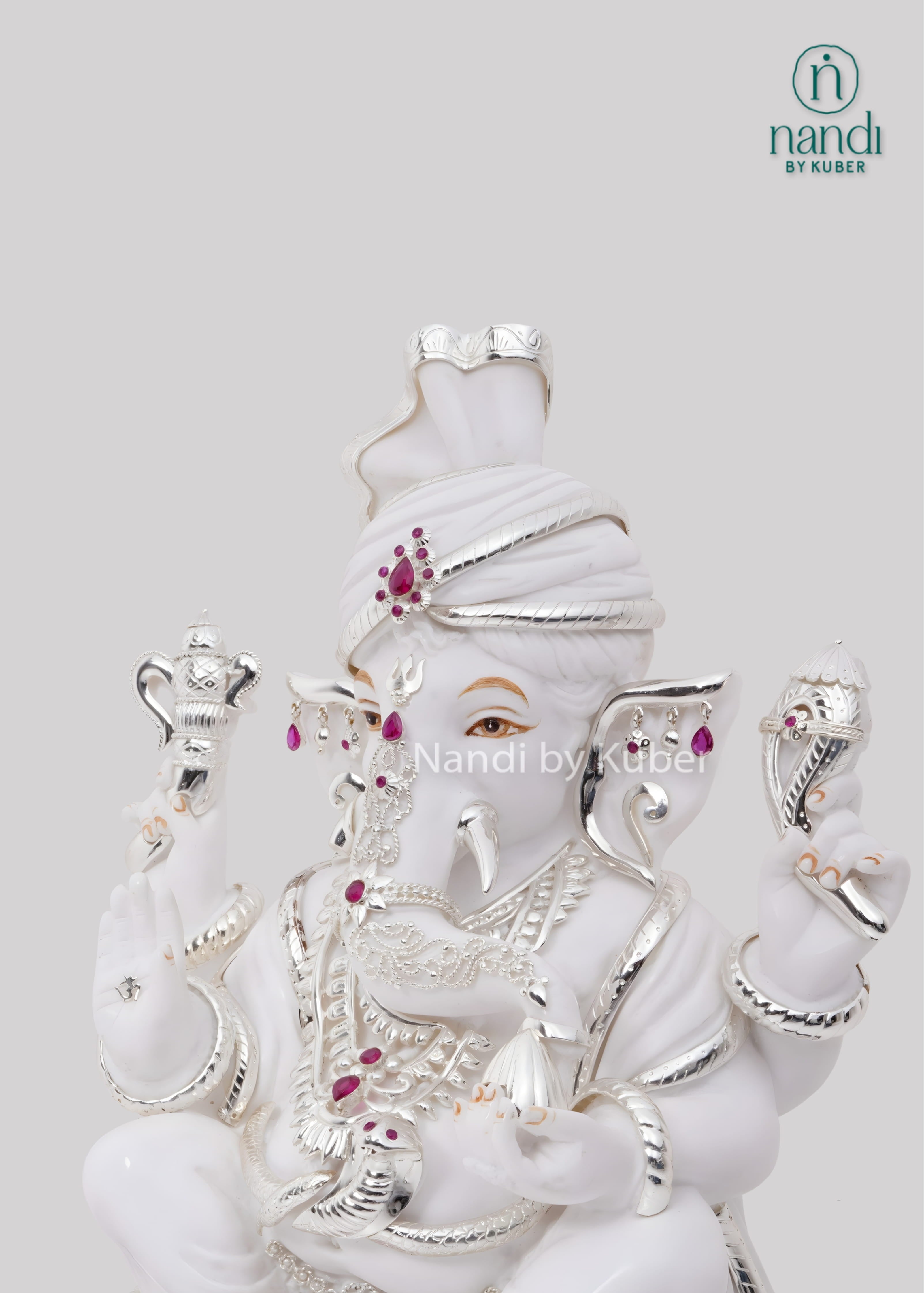 White marble Ganesha statue
