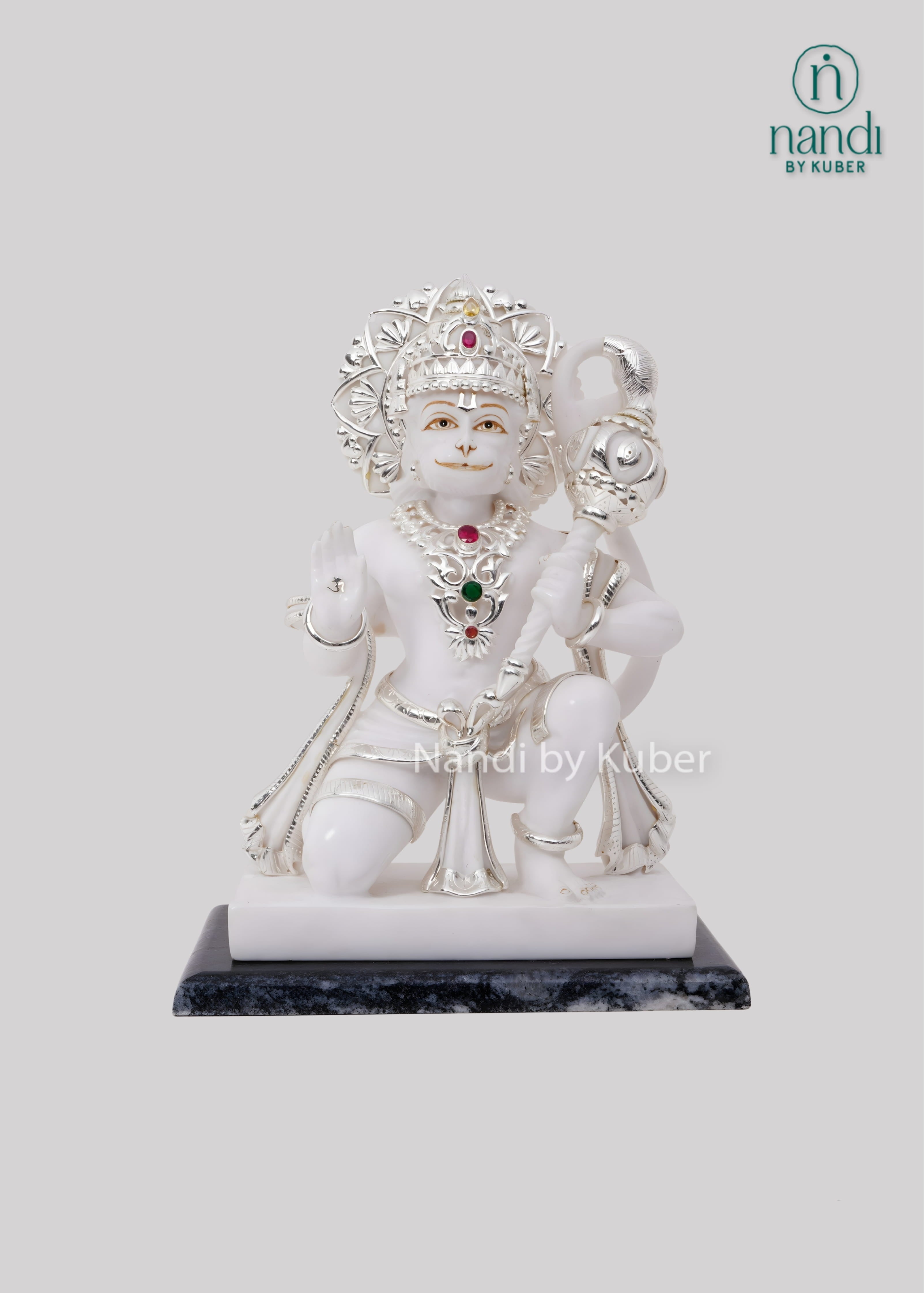 White marble Hanuman statue
