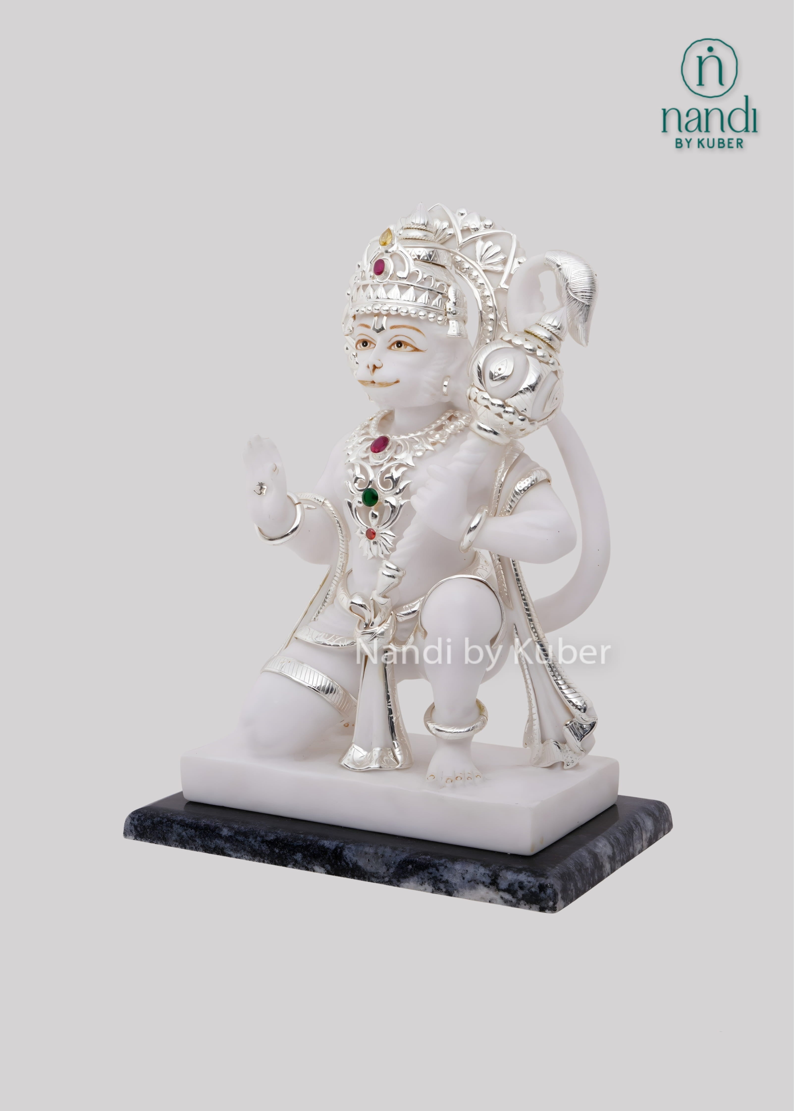 White marble Hanuman statue