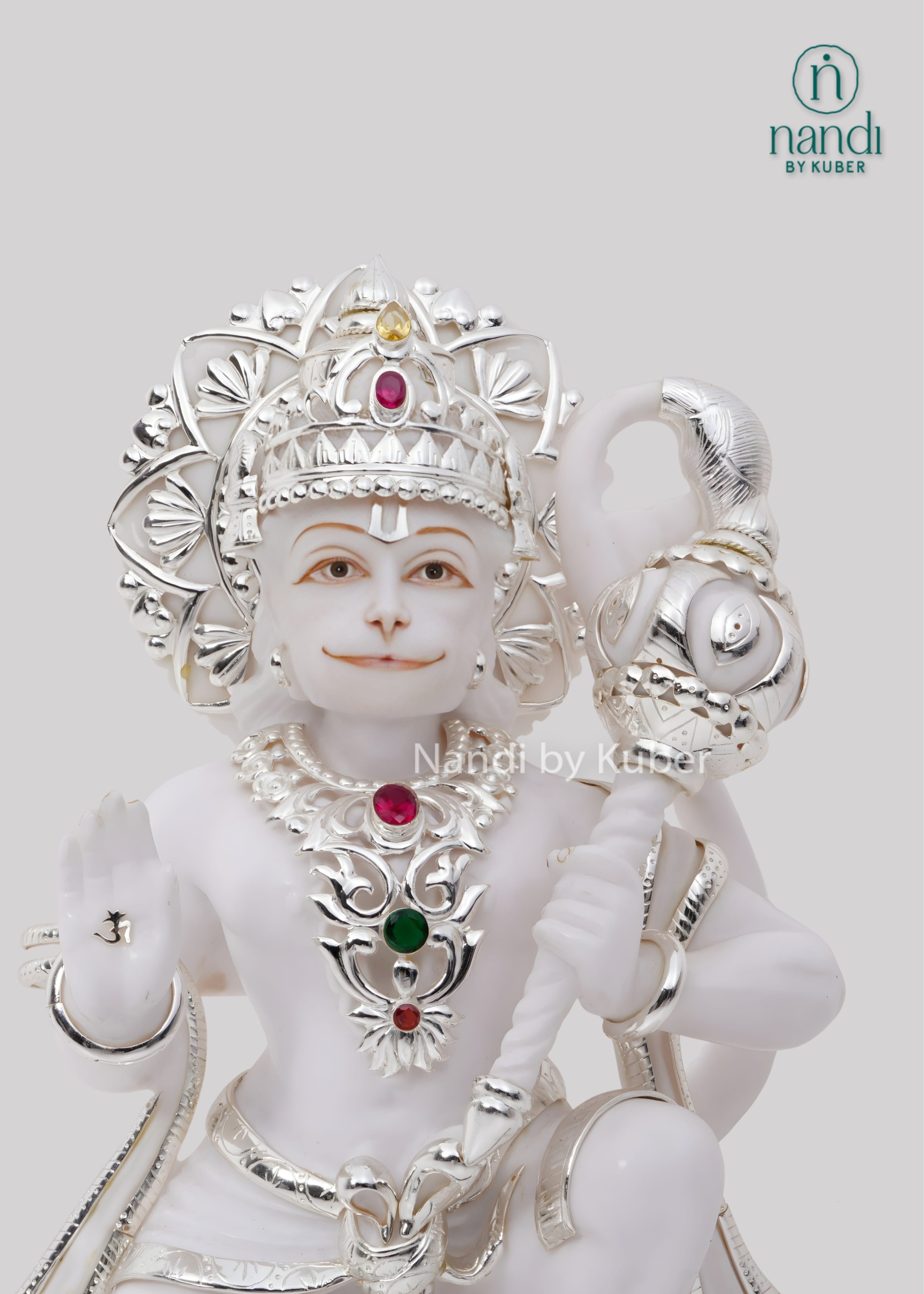 White marble Hanuman statue