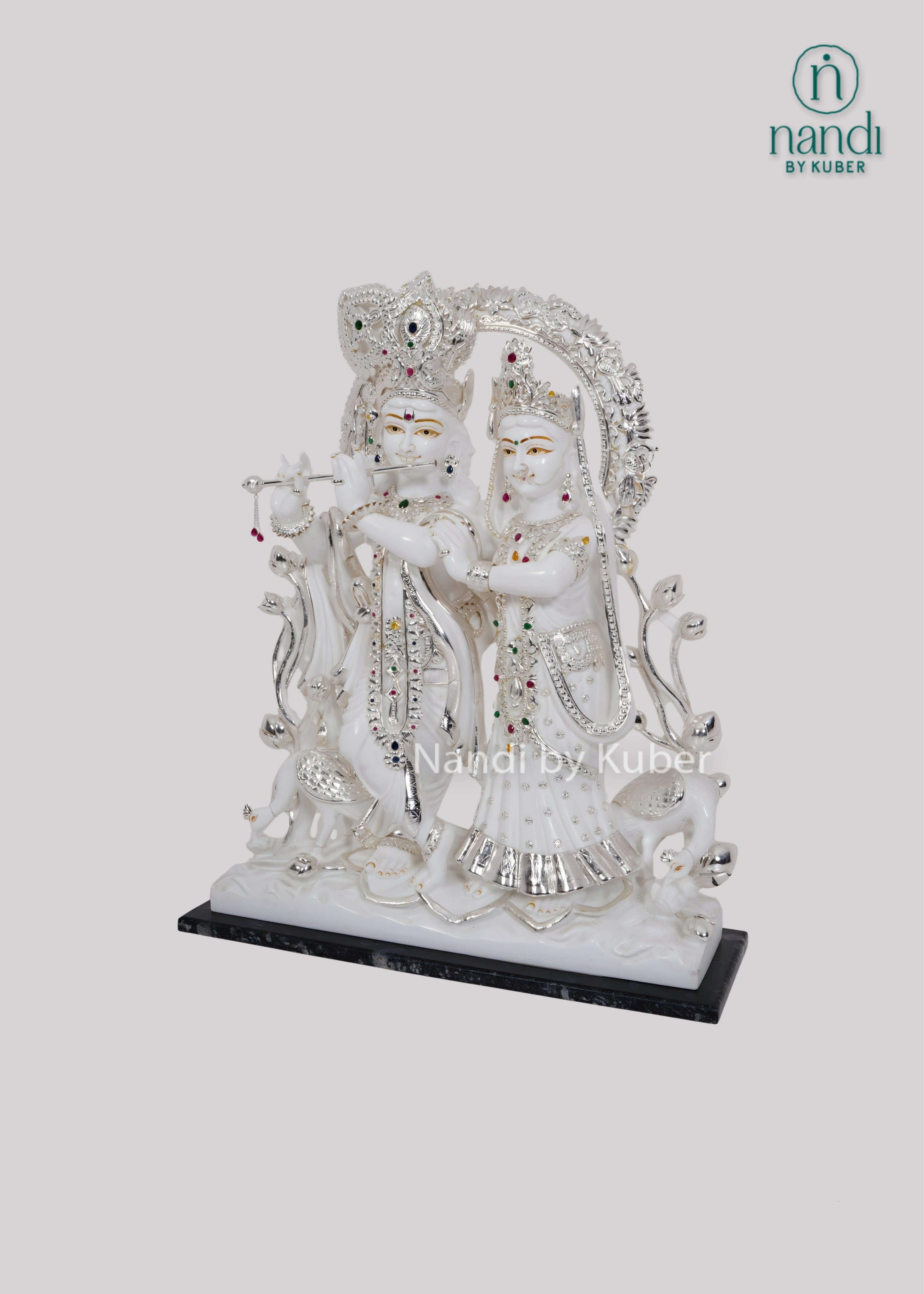 White marble Radha Krishna statue
