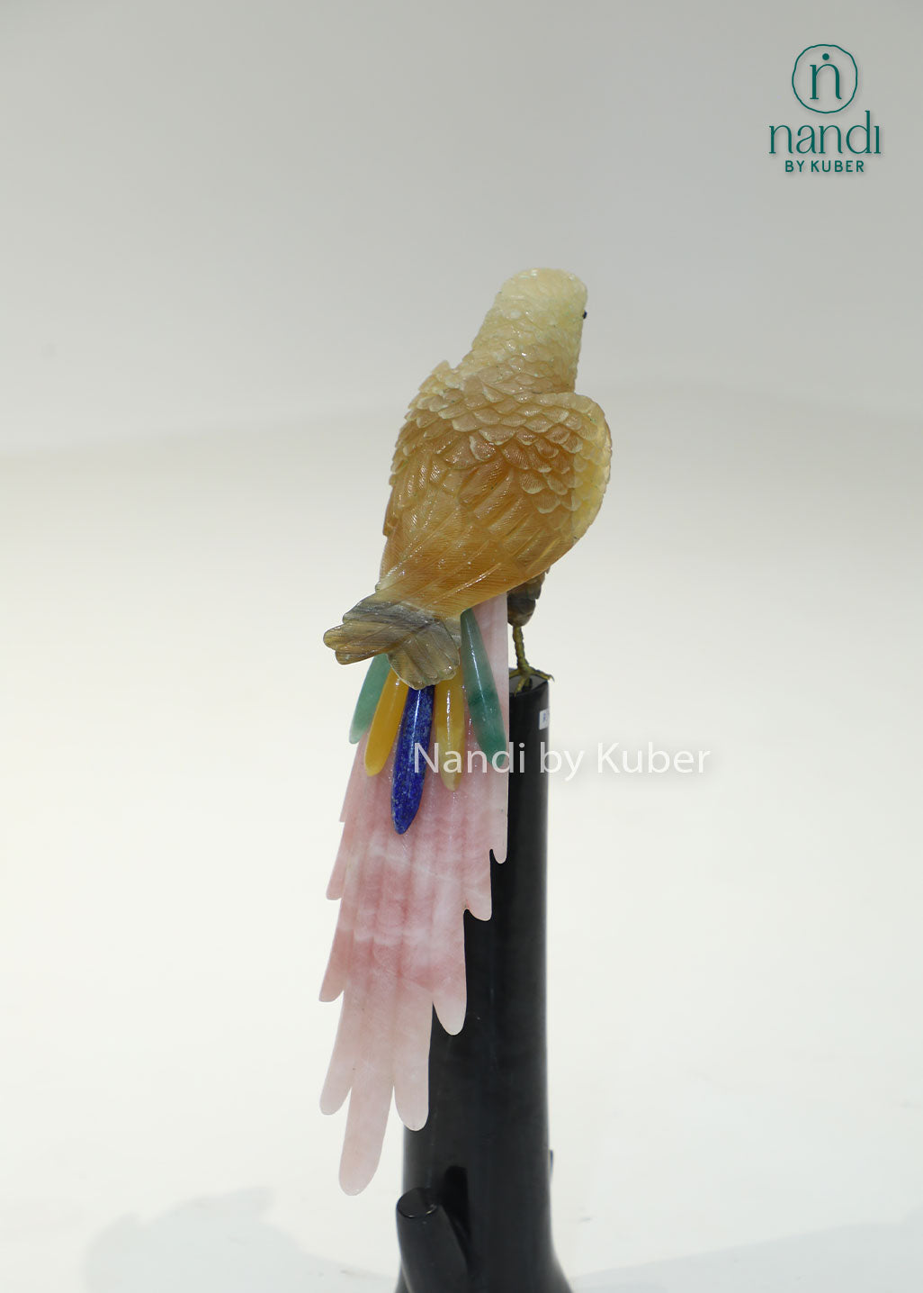 Semi Precious Stone Parrot On Branch