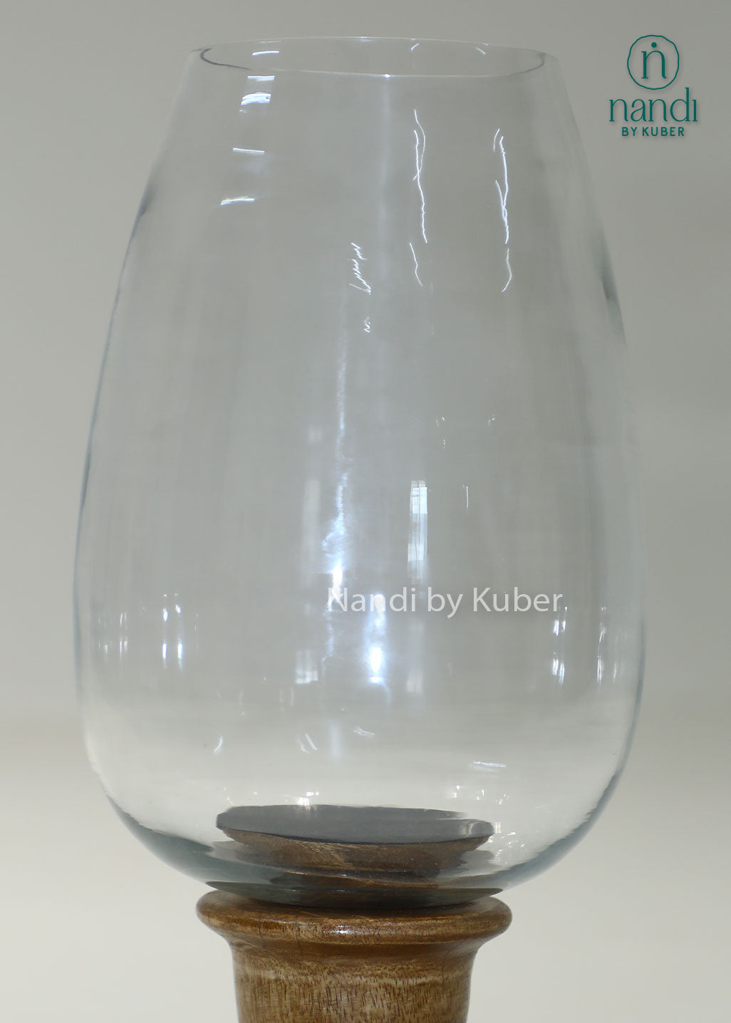 Wood Layered Glass Candle Stand