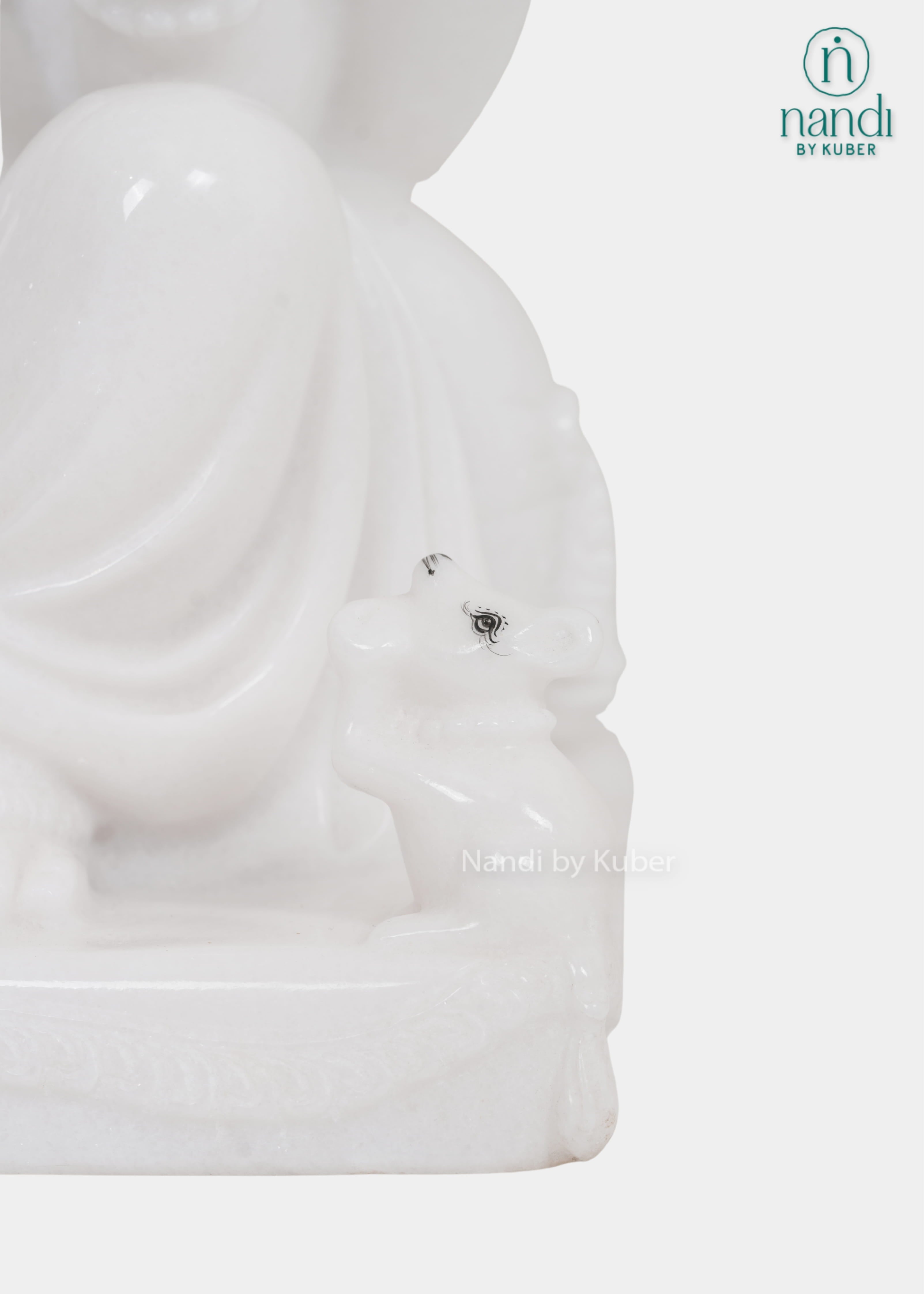 White marble Ganesha decorative idol