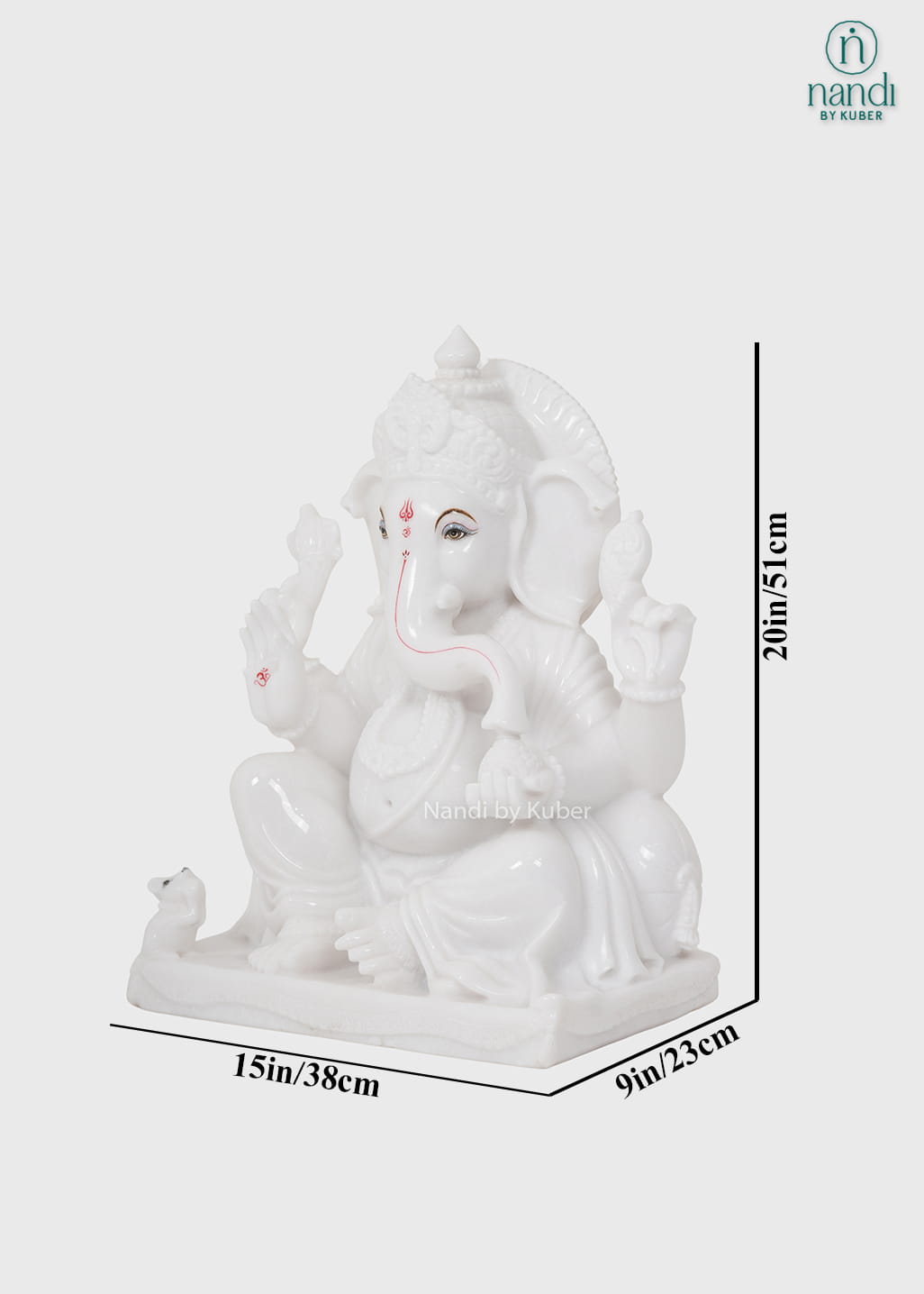 White marble Ganesha decorative idol