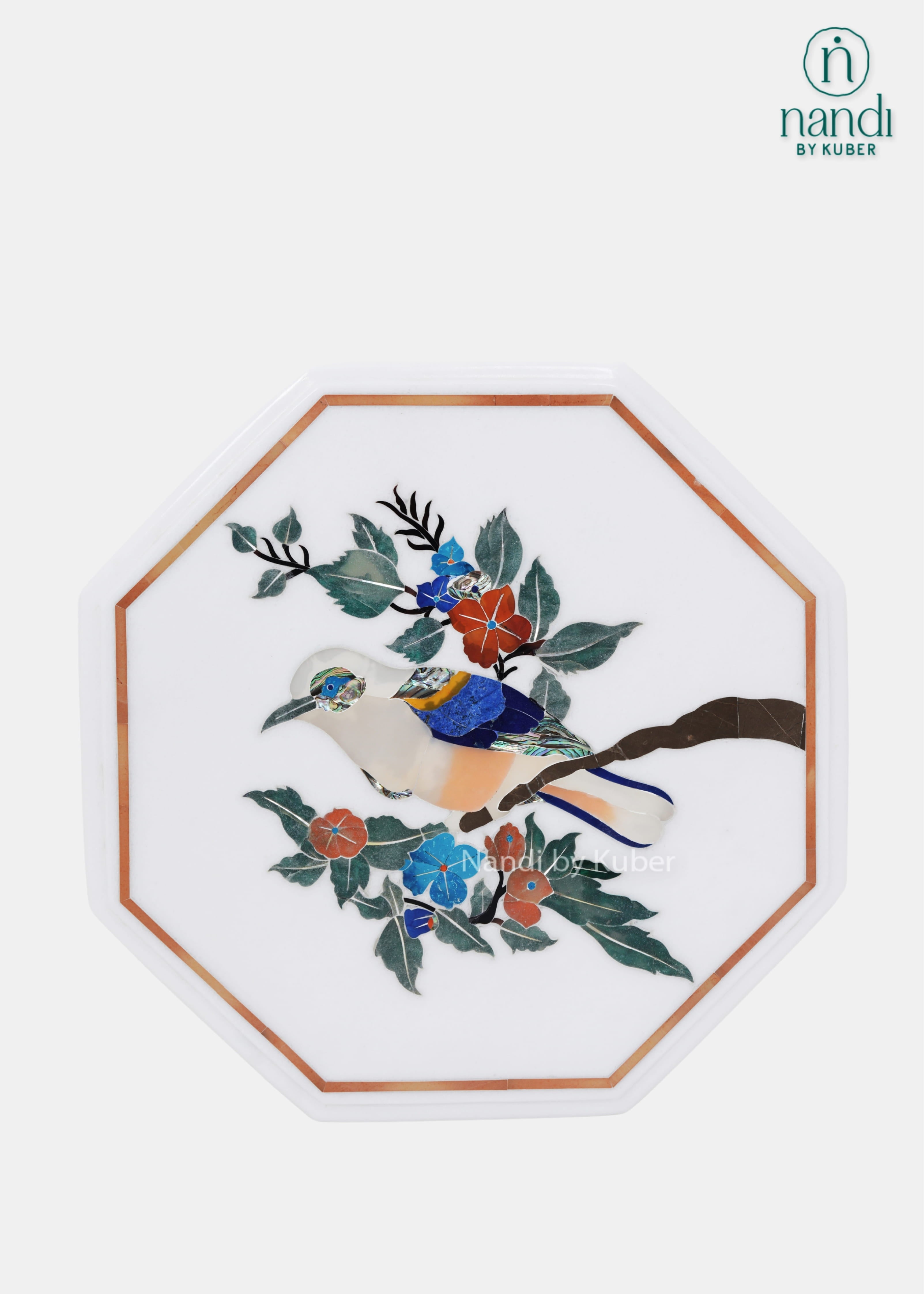 Marble bird wall art decorative panel
