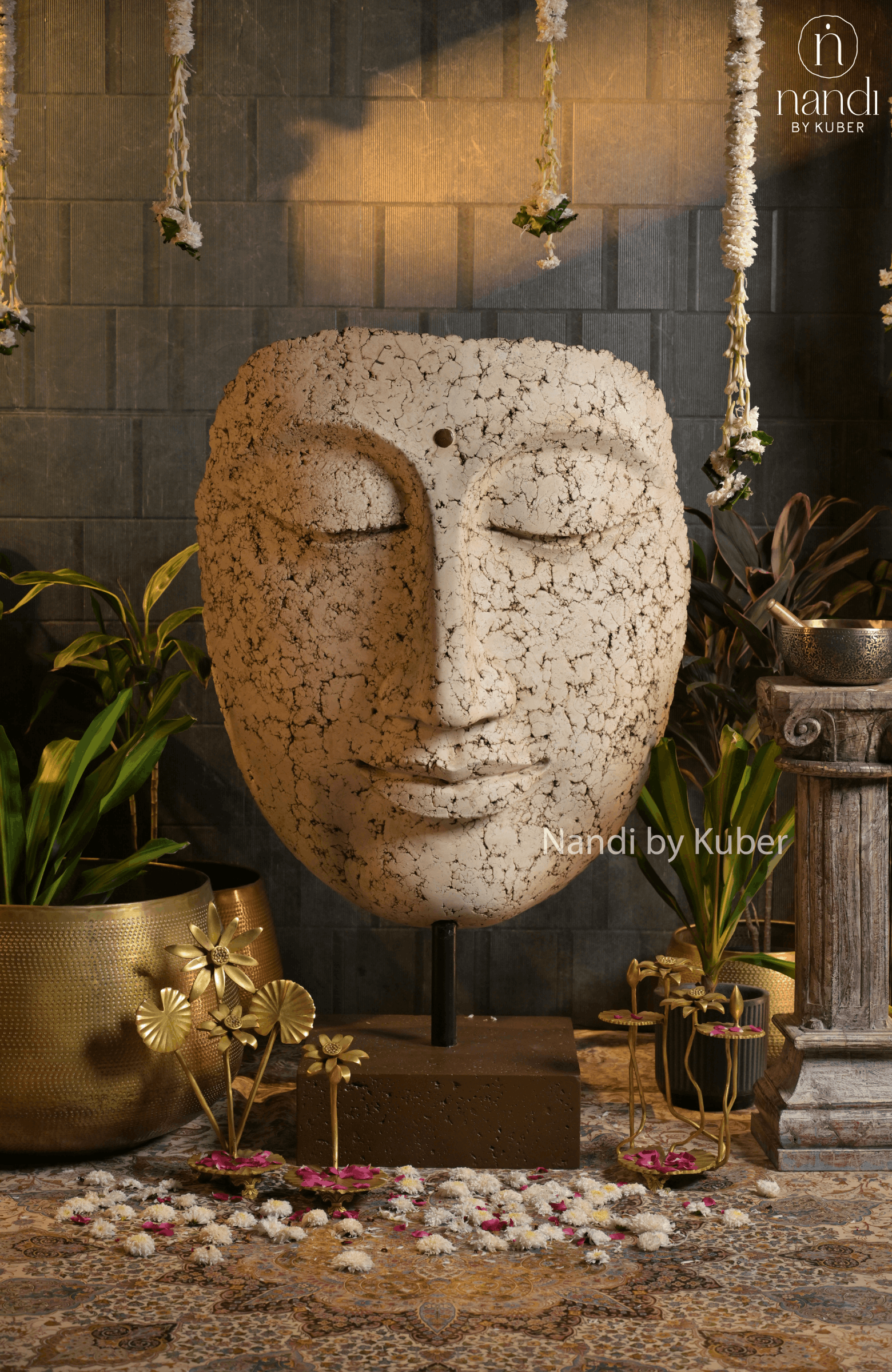 Decorative marble dust face sculpture 