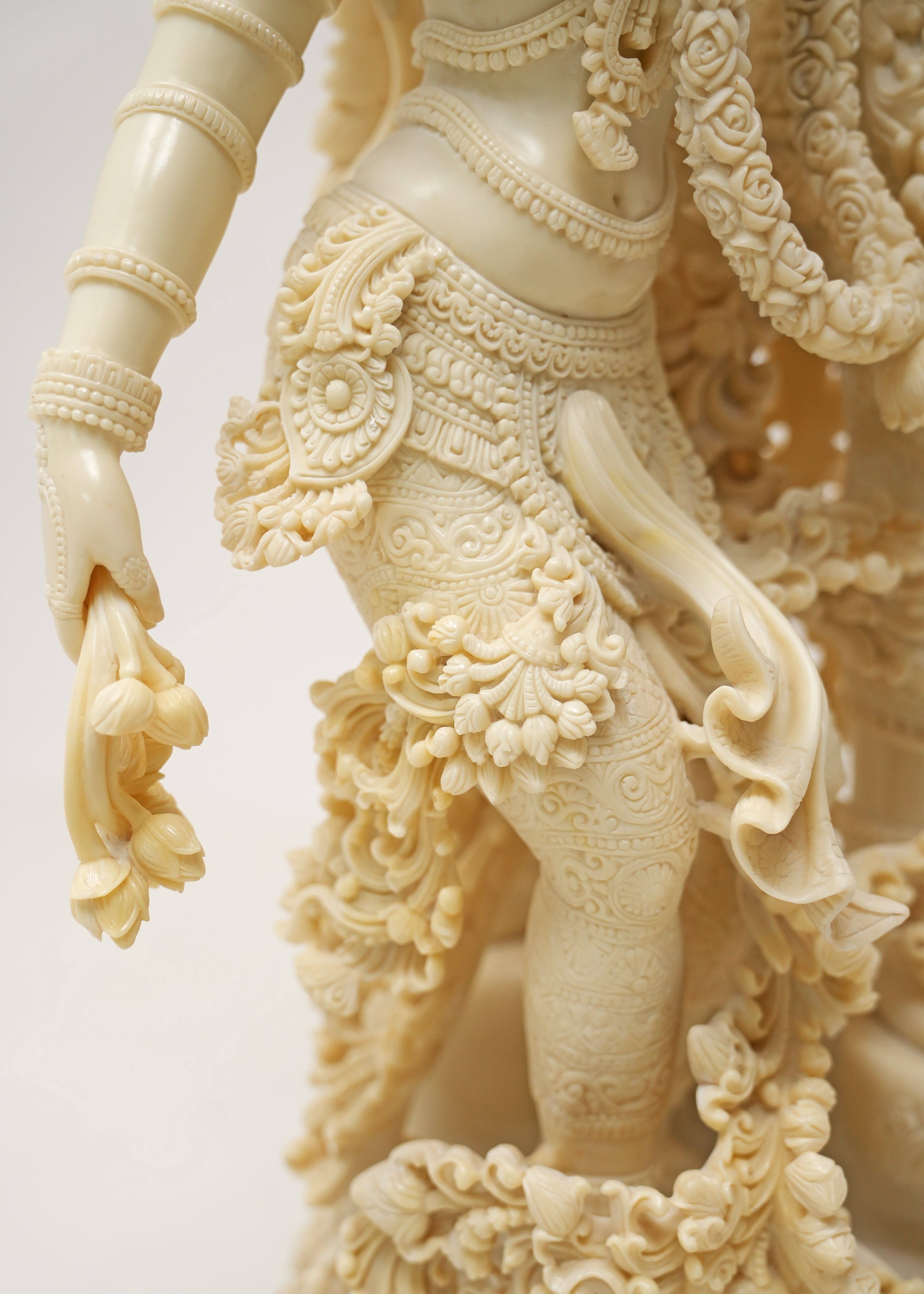 Elegant Radha Krishna sculpture with decorative base, symbolizing divine love, harmony, and devotion while enhancing any sacred or decorative space.