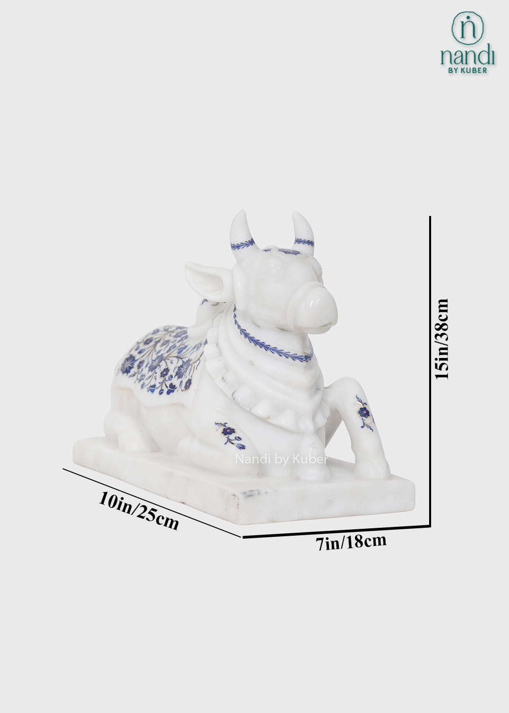 White marble Nandi decorative idol