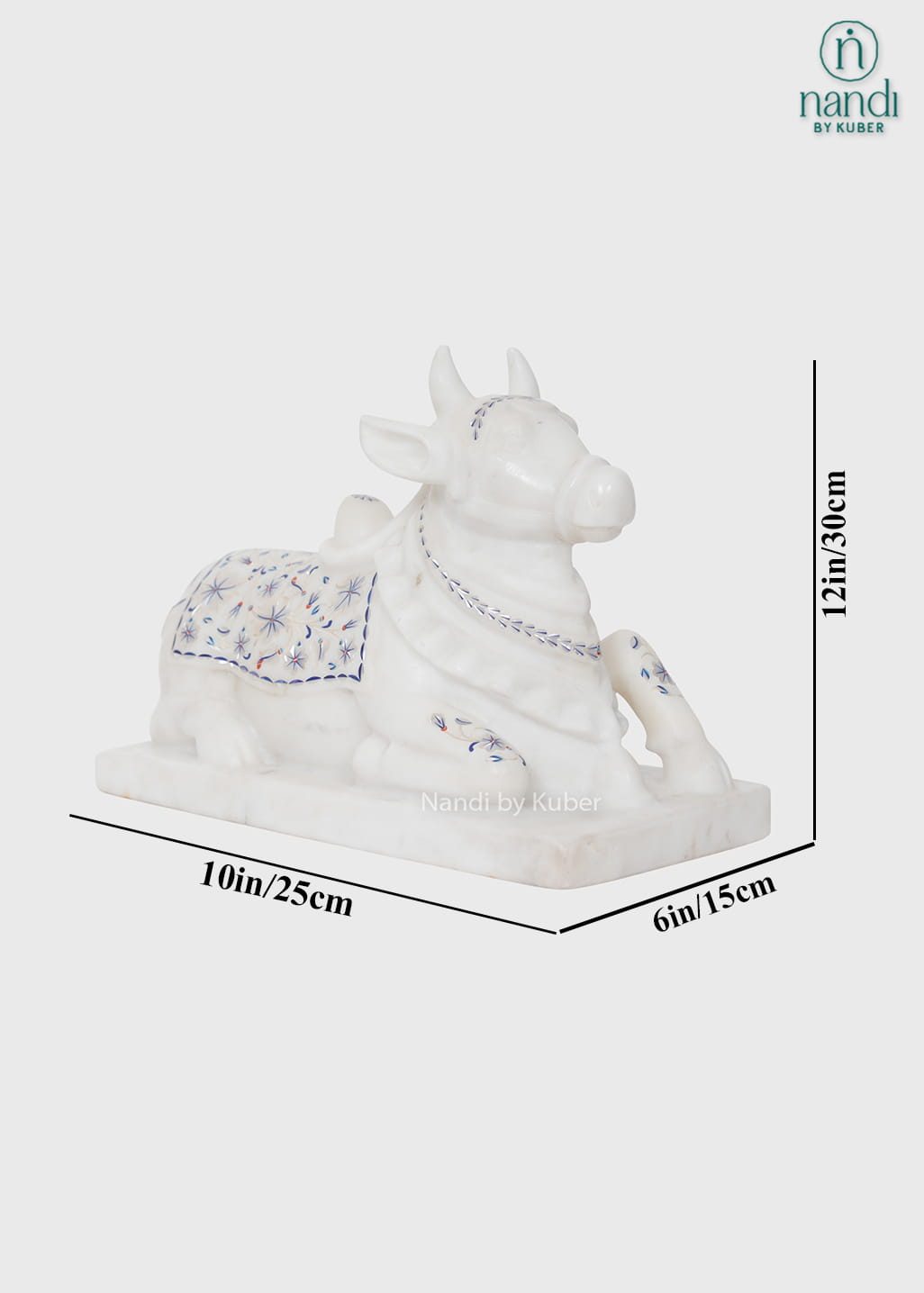White marble Nandi decorative idol