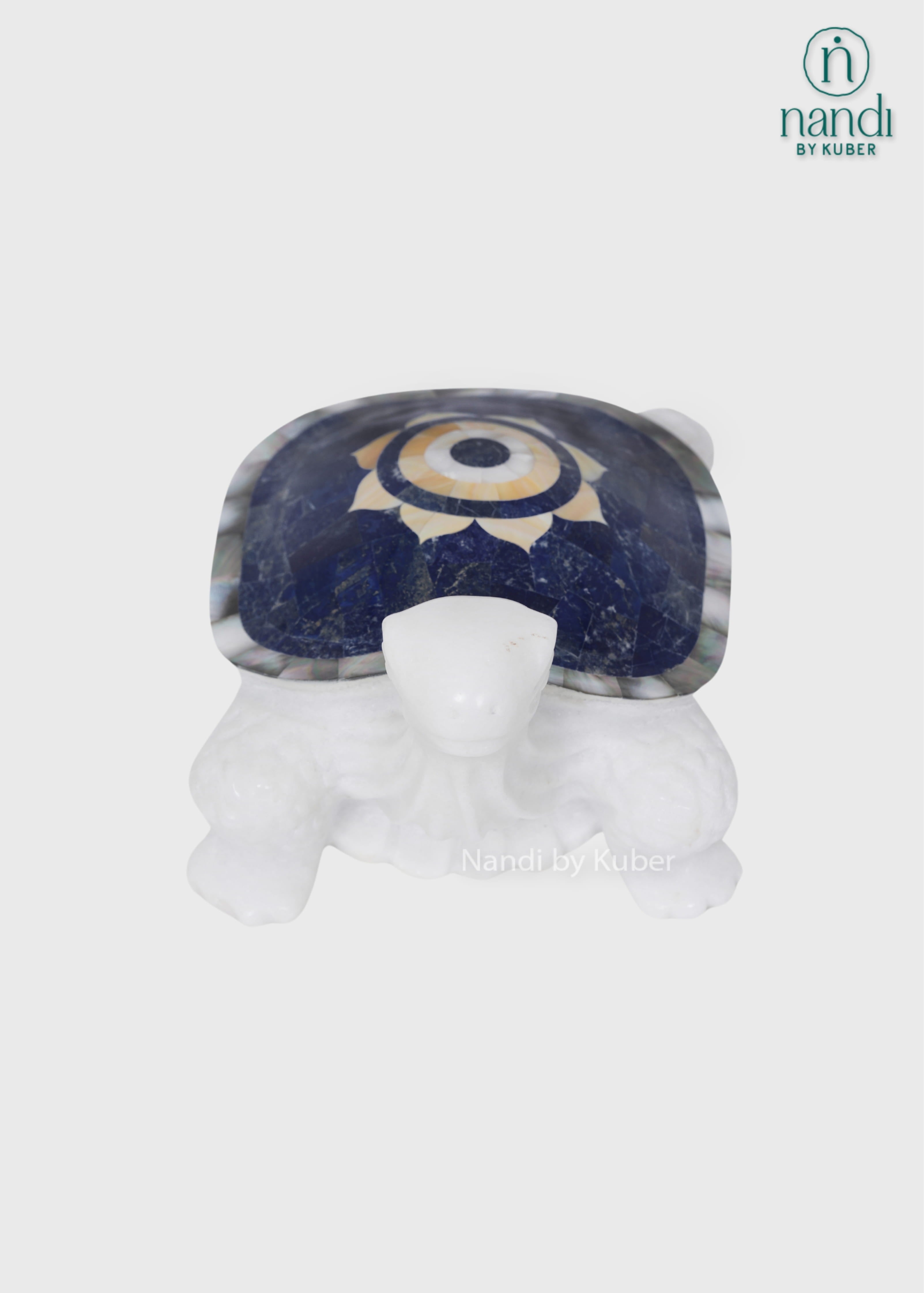 Marble inlay tortoise decorative showpiece