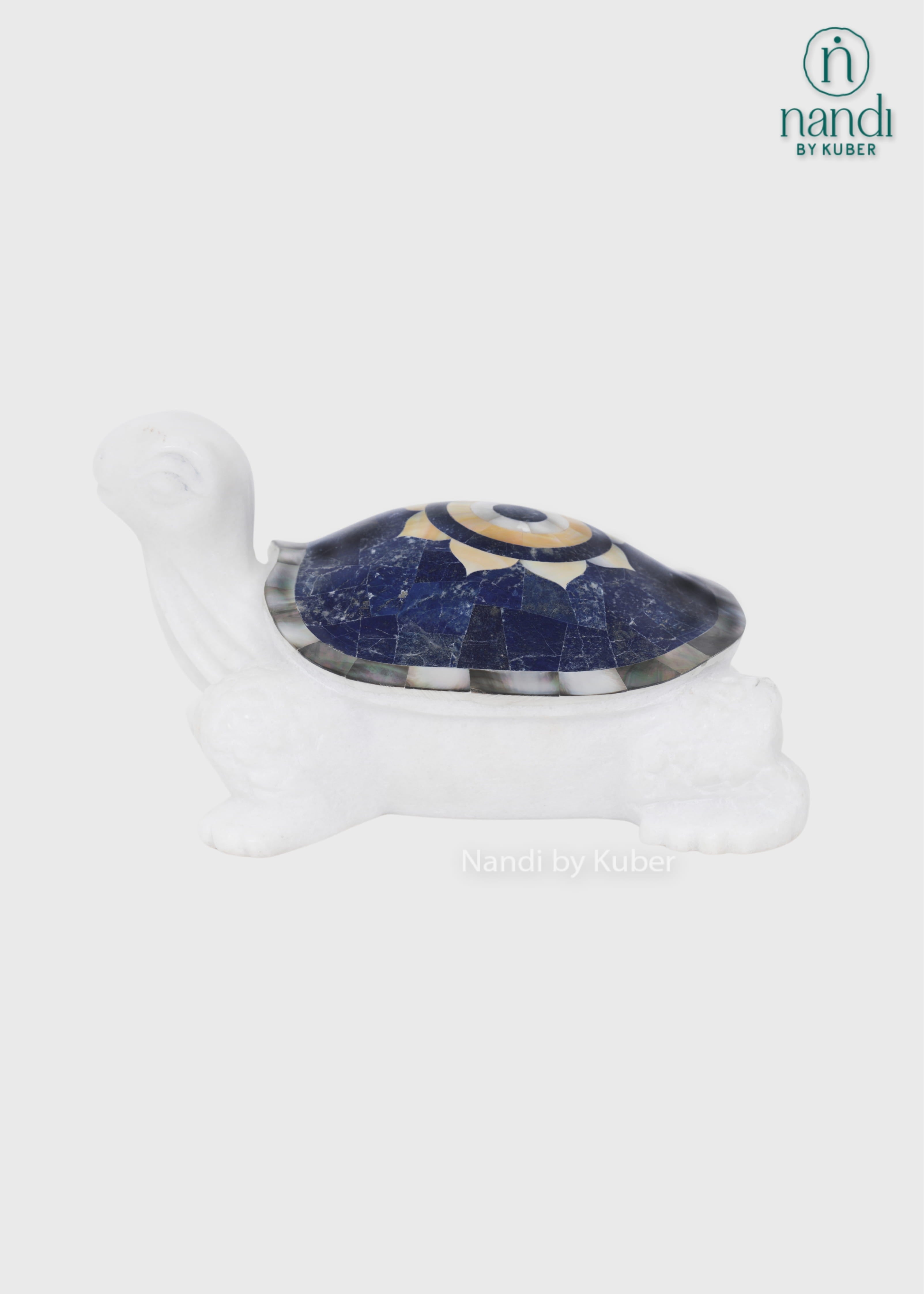Marble inlay tortoise decorative showpiece