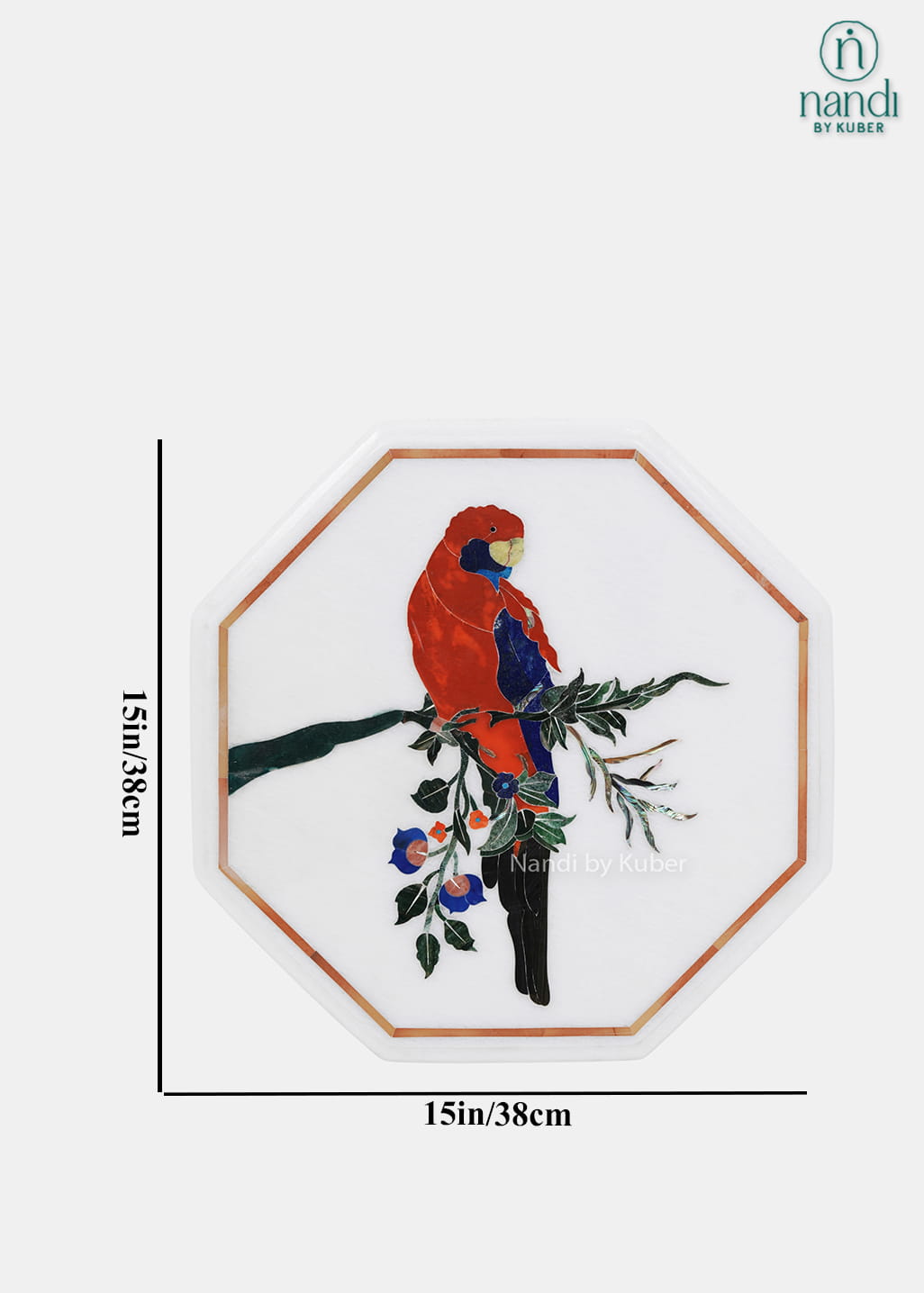 Marble parrot wall decor panel