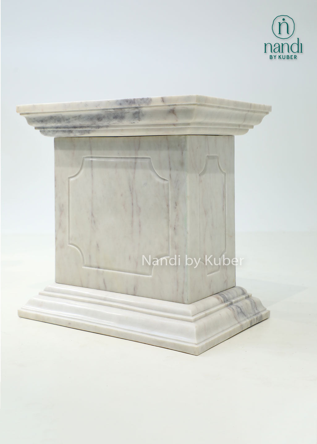 Elegant marble pedestal with timeless detailing, perfect for displaying sculptures, plants, vases, and decorative art pieces.