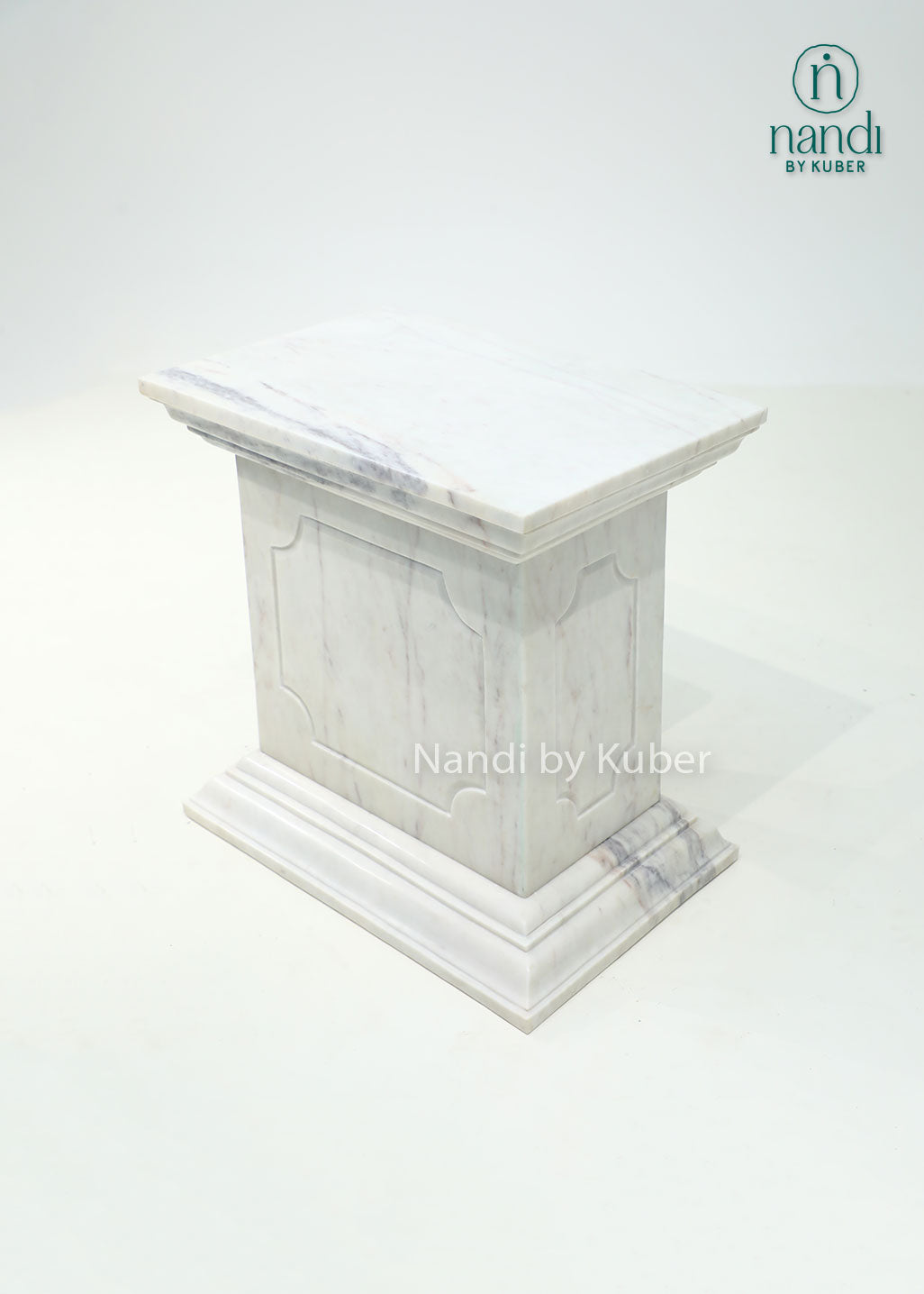 Elegant marble pedestal with timeless detailing, perfect for displaying sculptures, plants, vases, and decorative art pieces.