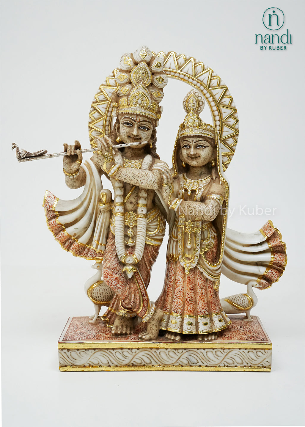 Elegant Radha Krishna Jugal Jodi statue symbolizing divine love, devotion, and harmony, crafted with intricate detailing to enrich any sacred or decorative space.