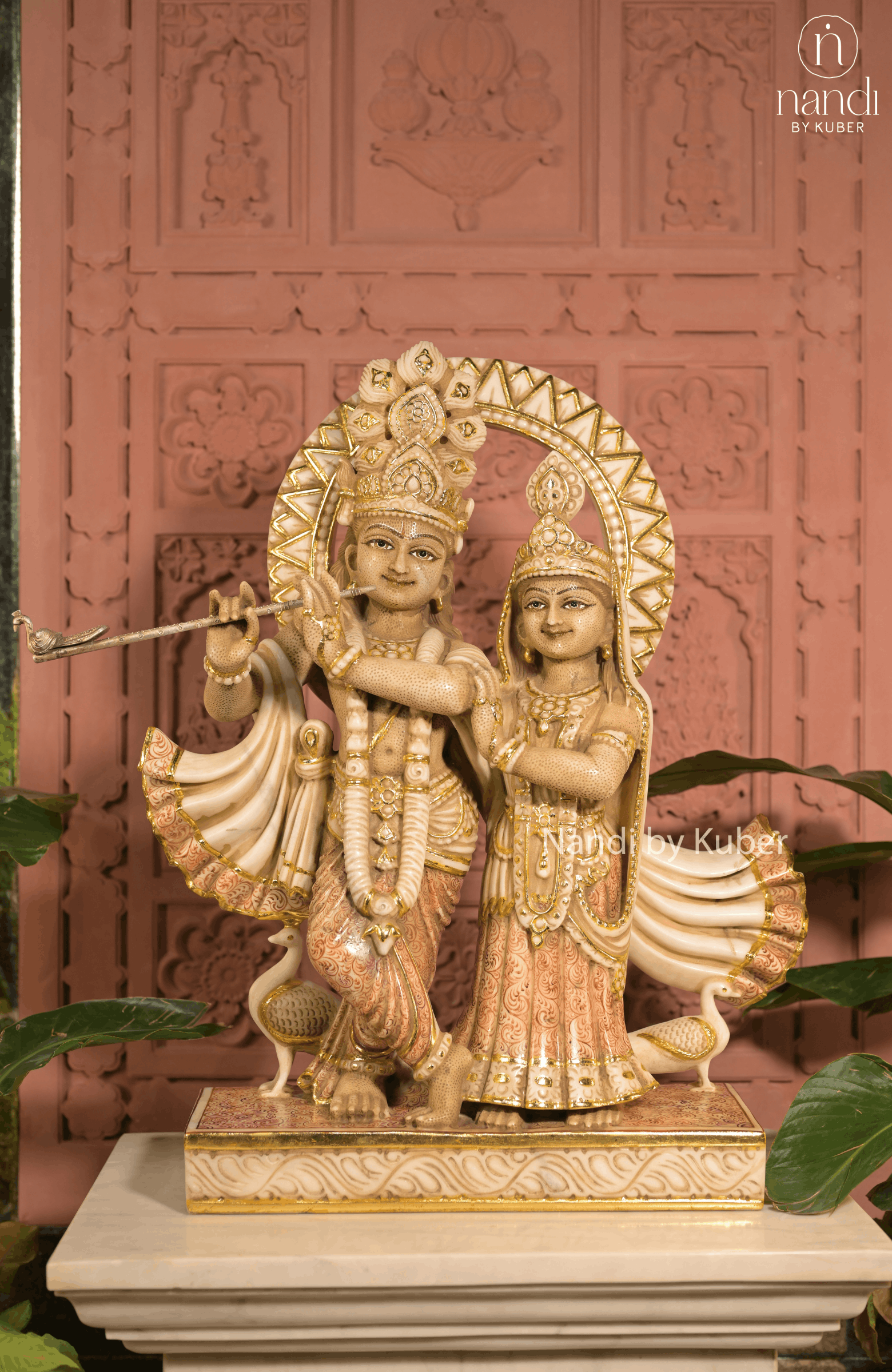 Elegant Radha Krishna Jugal Jodi statue symbolizing divine love, devotion, and harmony, crafted with intricate detailing to enrich any sacred or decorative space.