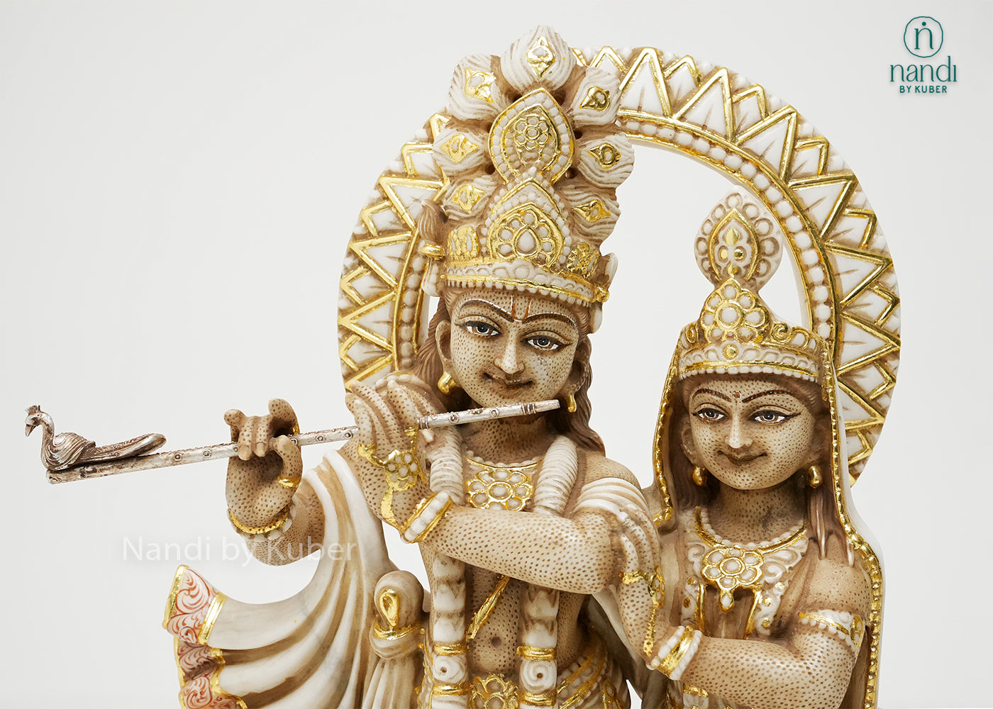 Elegant Radha Krishna Jugal Jodi statue symbolizing divine love, devotion, and harmony, crafted with intricate detailing to enrich any sacred or decorative space.