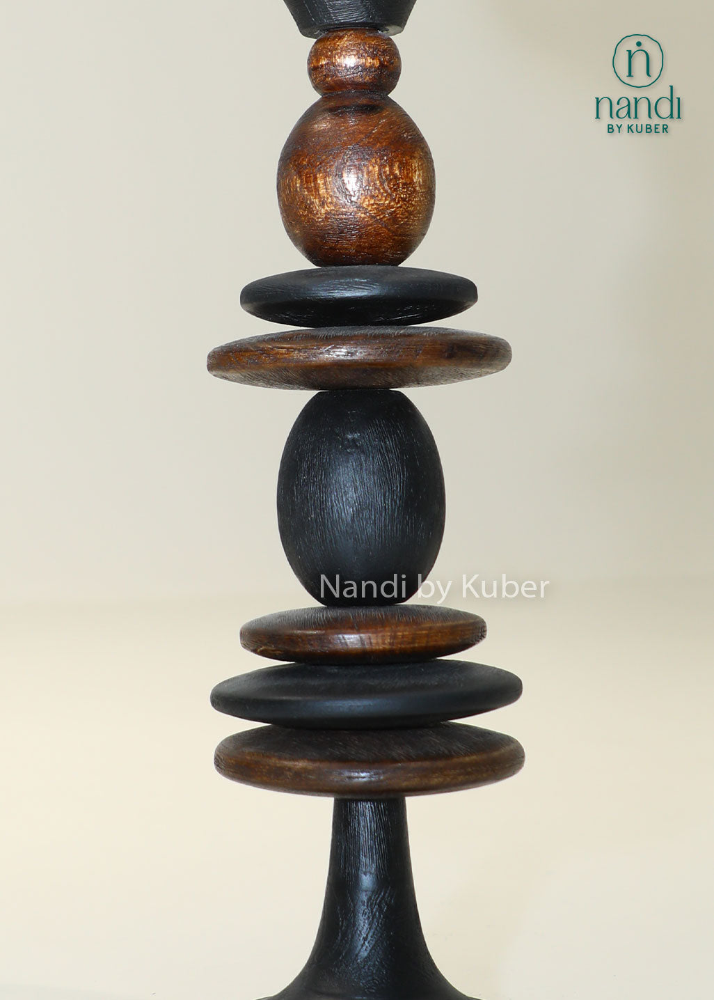 Handcrafted wooden hurricane candle holder with amber glass shade, decorative tabletop lantern, rustic home décor accent, elegant candle stand for living room, dining table, and festive decoration.