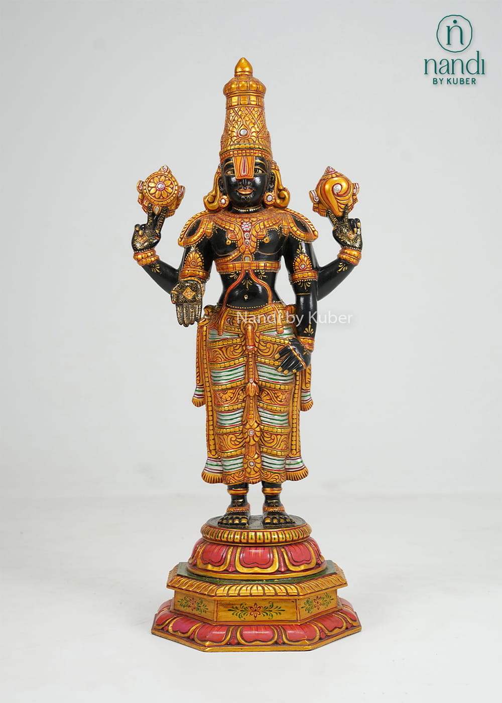 Lord Balaji standing statue with intricate traditional detailing